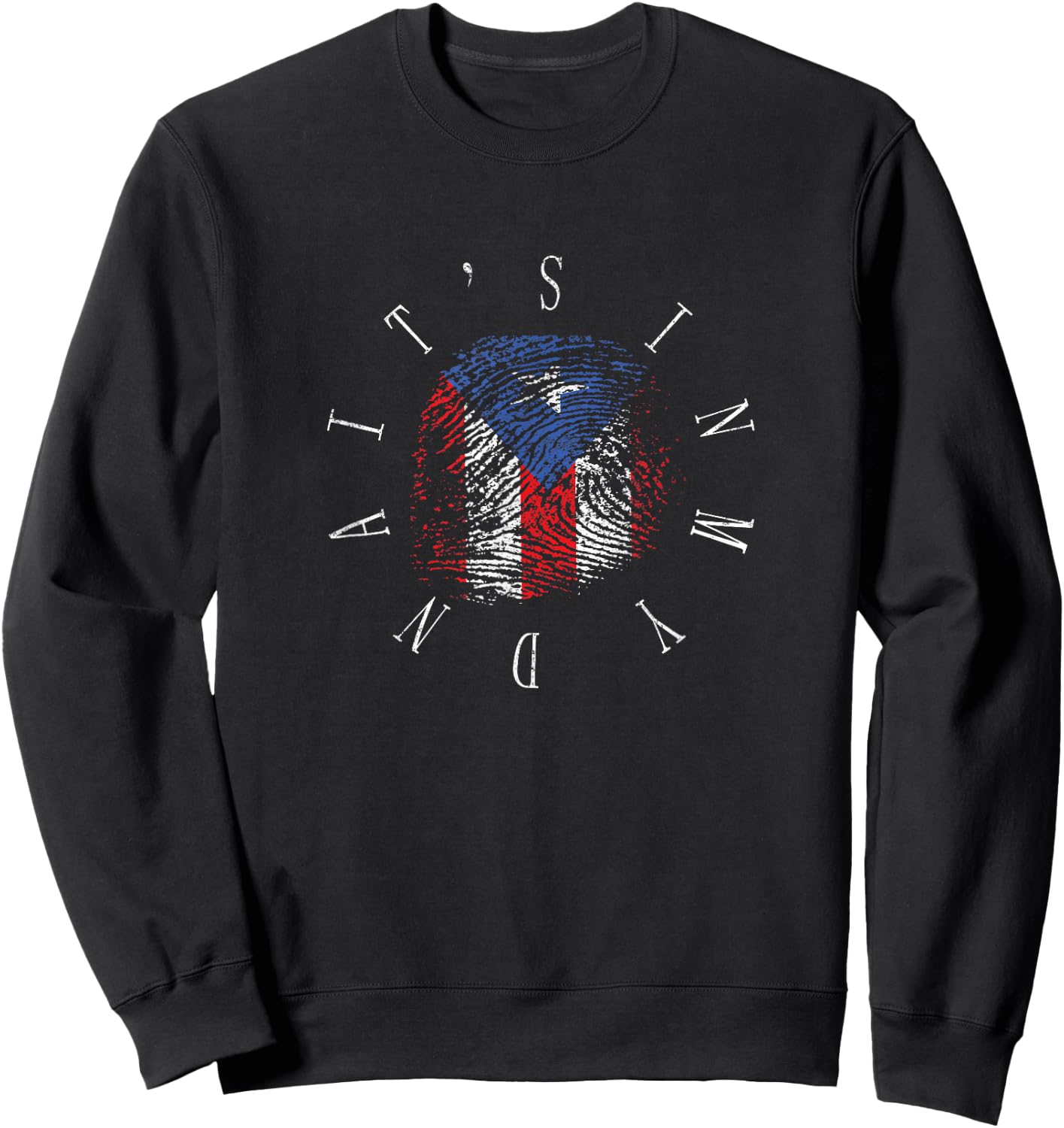It's In My Dna Puerto Rico Rican Vintage Flag Gift Sweatshirt - Sweatshirt | Black