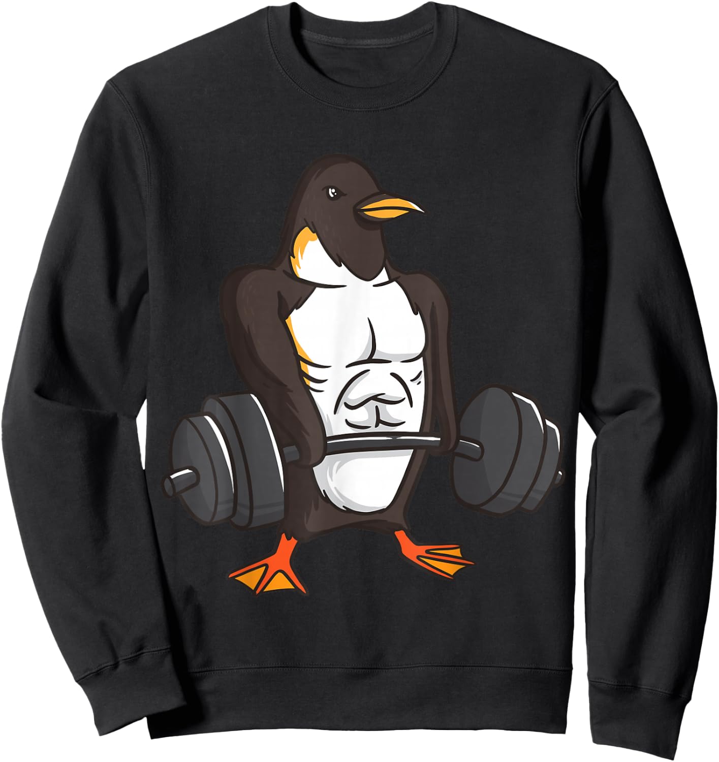 Penguin Powerlifting Weightlifting Gym Animal Lovers Gift Sweatshirt - Sweatshirt | Black