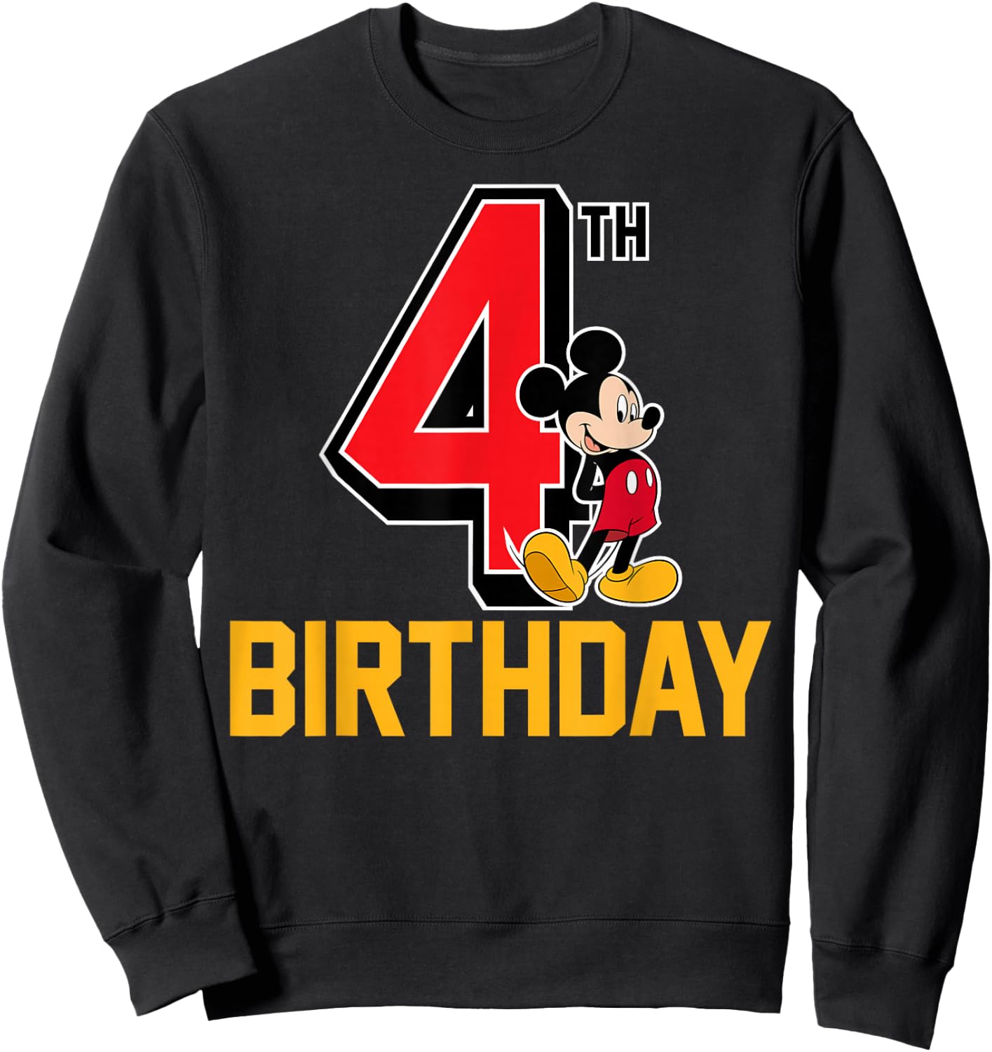 Disney - Mickey Mouse My 4th Birthday Sweatshirt - Sweatshirt | Black