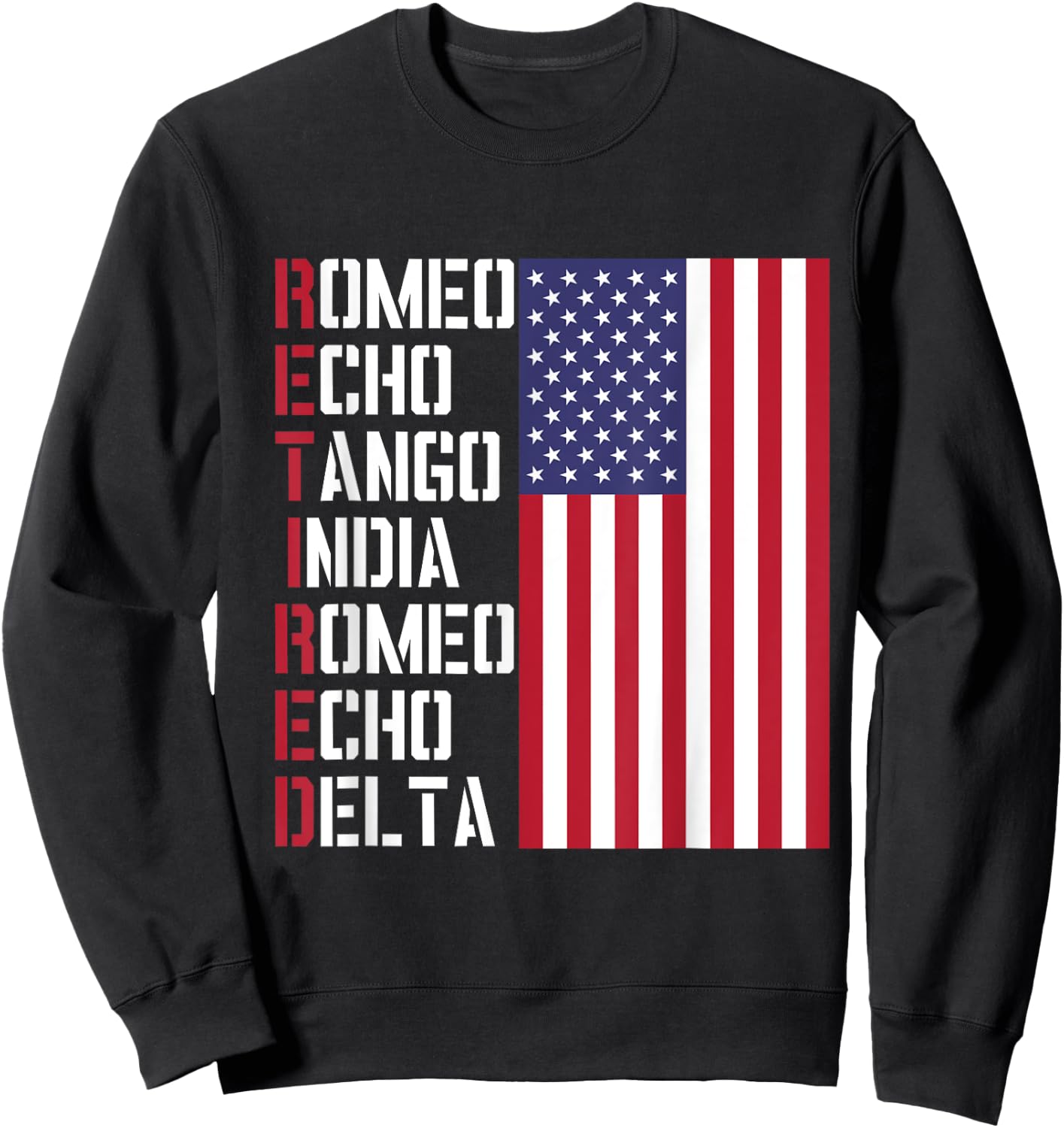 Military, Police, Pilot Retirement Design Phonetic Alphabet Sweatshirt - Sweatshirt | Black