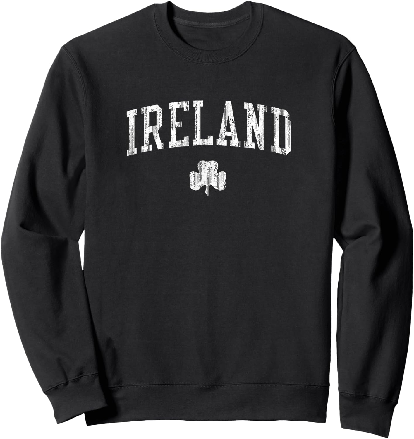 Ireland Vintage Sports Design Irish Shamrock Sweatshirt - Sweatshirt | Black