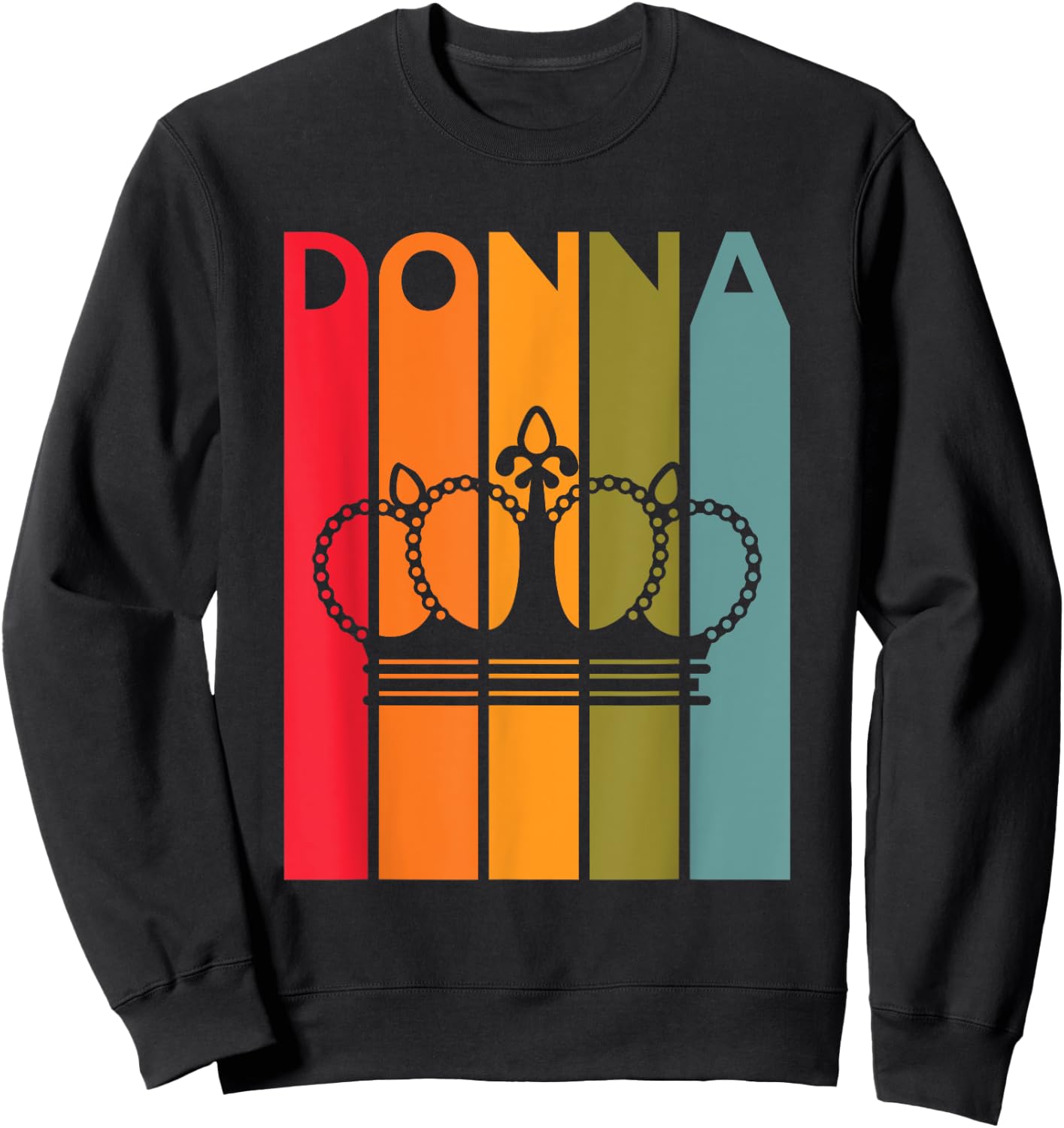Donna Gift for Girls Women First Name Vintage Donna Sweatshirt - Sweatshirt | Black
