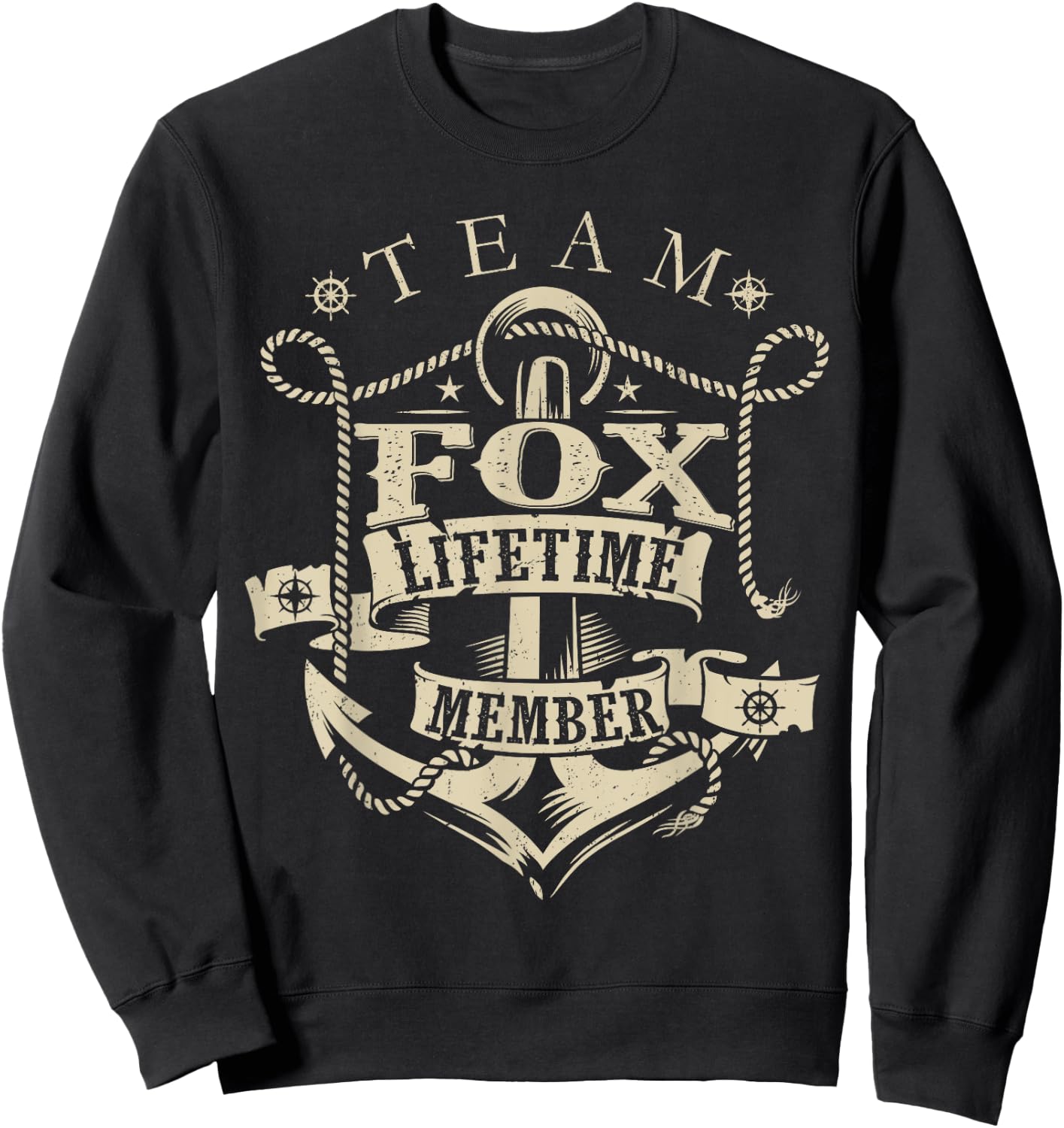 Team FOX Lifetime Member Vintage FOX Family Name Sweatshirt - Sweatshirt | Black