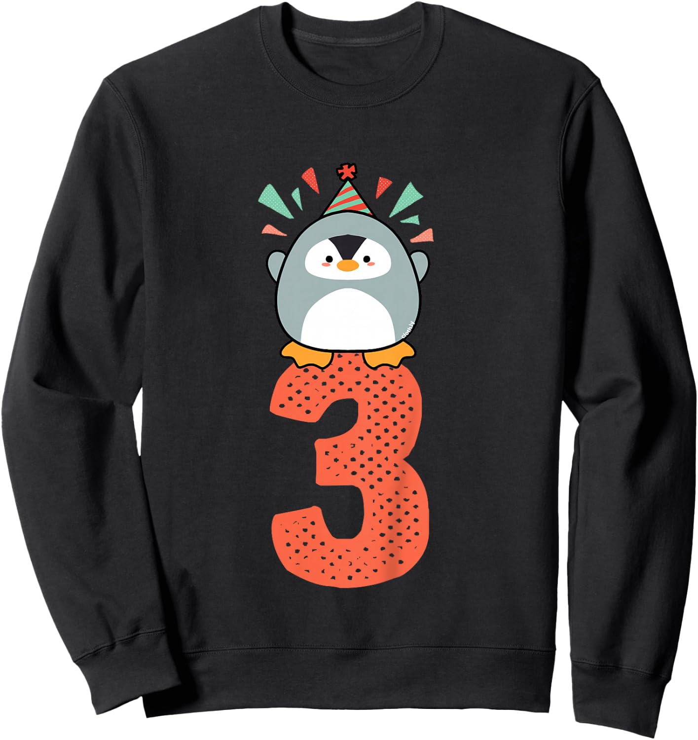 3rd Birthday Gift Toddler Penguin 3 Years Sweatshirt - Sweatshirt | Black