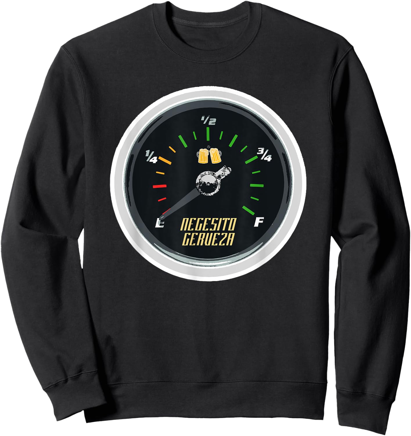 Funny Necesito Cerveza Graphic Spanish Beer Lover Men Women Sweatshirt - Sweatshirt | Black