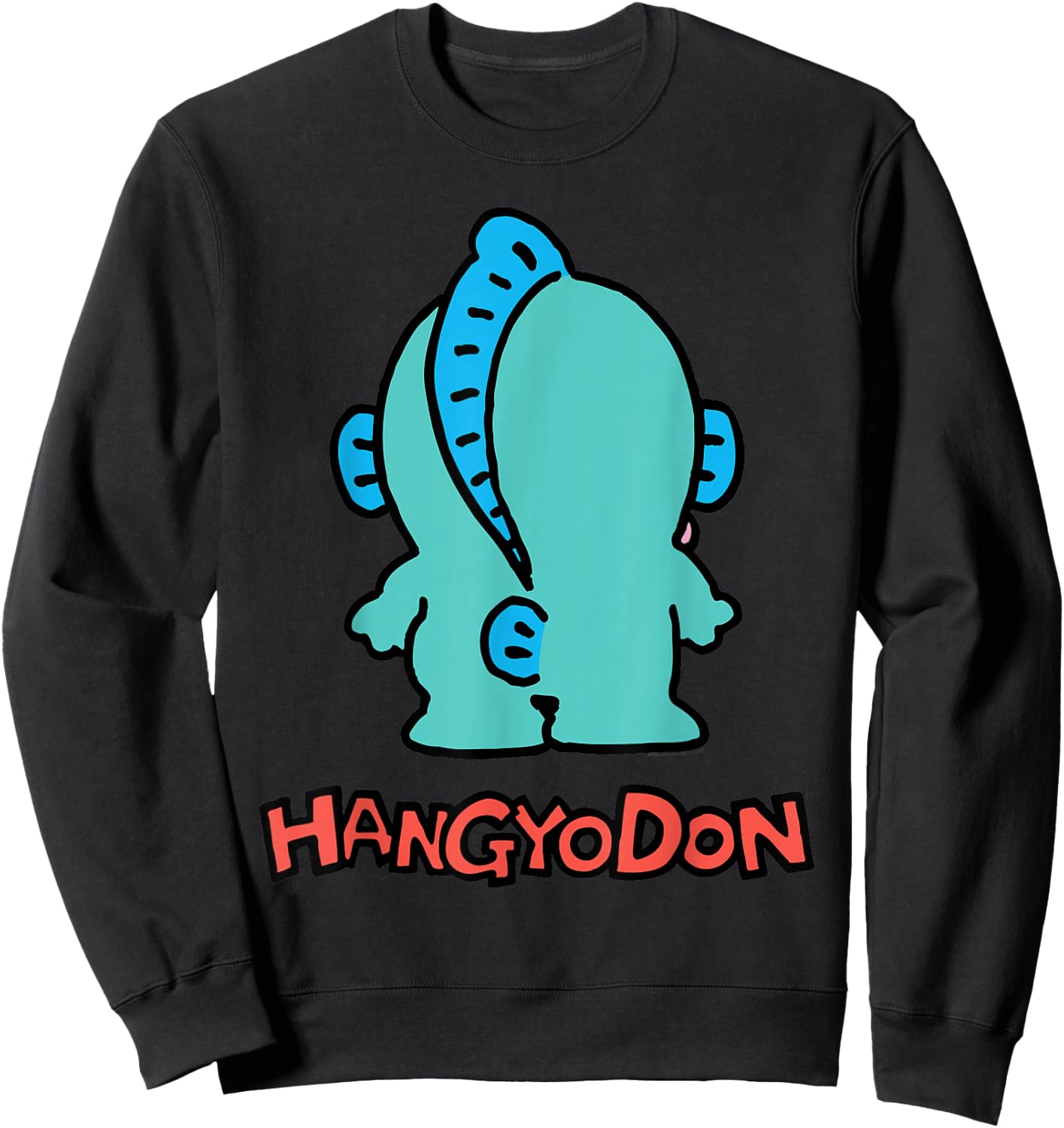 Sanrio Hangyodon Backside Logo Shirt Sweatshirt - Sweatshirt | Black