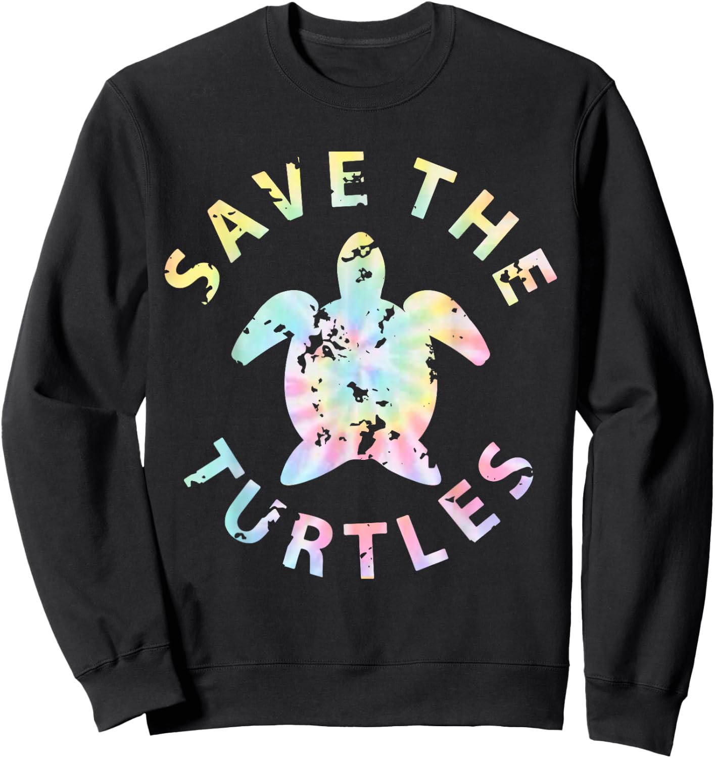 Save The Turtles Tie Dye Sweatshirt - Sweatshirt | Black