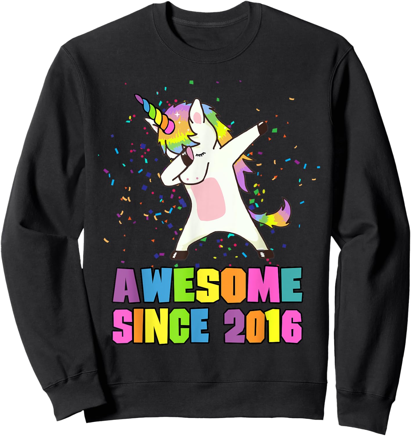 Awesome Since 2016 Unicorn Sweatshirt - Sweatshirt | Black