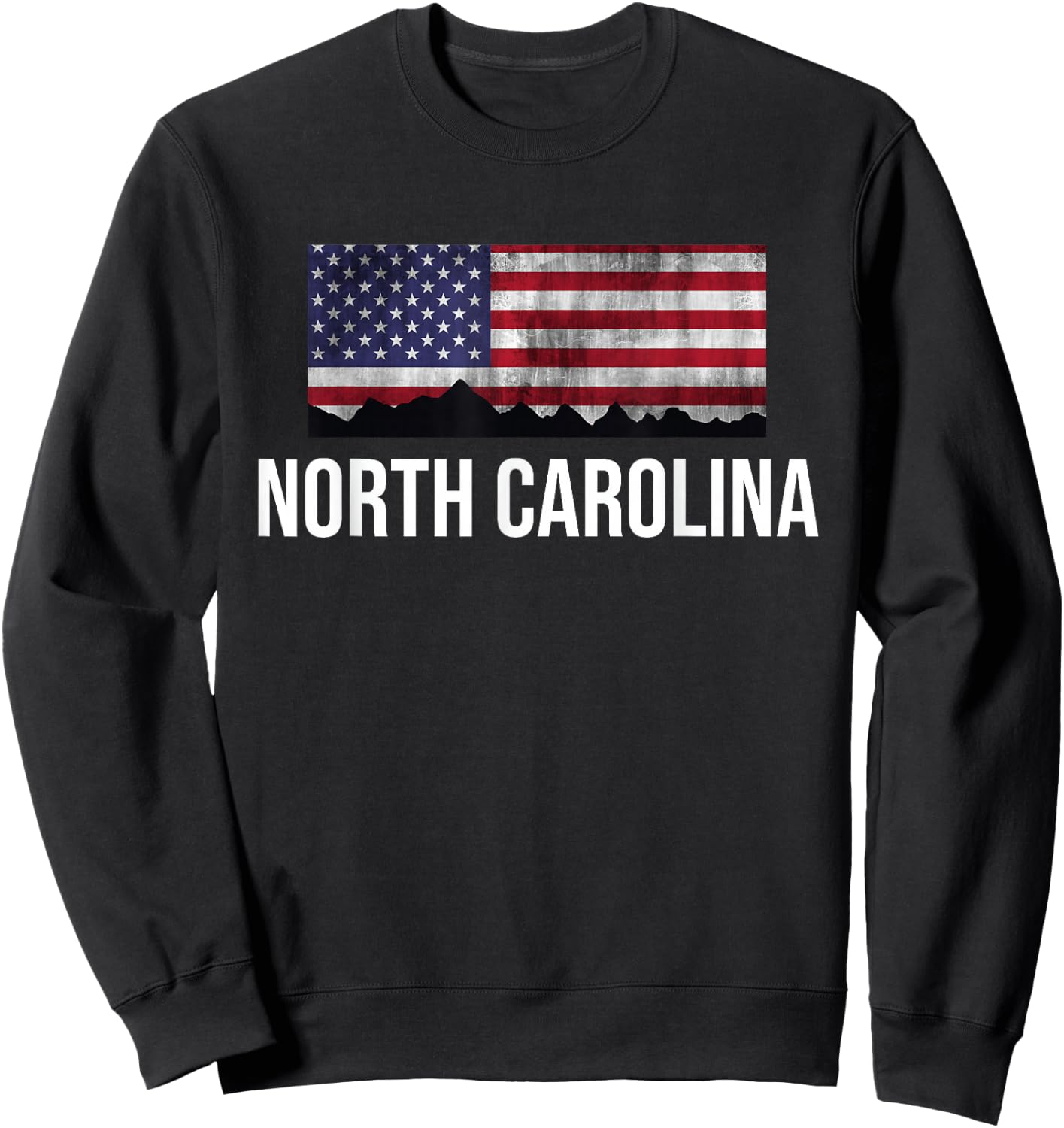 North Carolina USA Flag Sweatshirt - Sweatshirt | Black