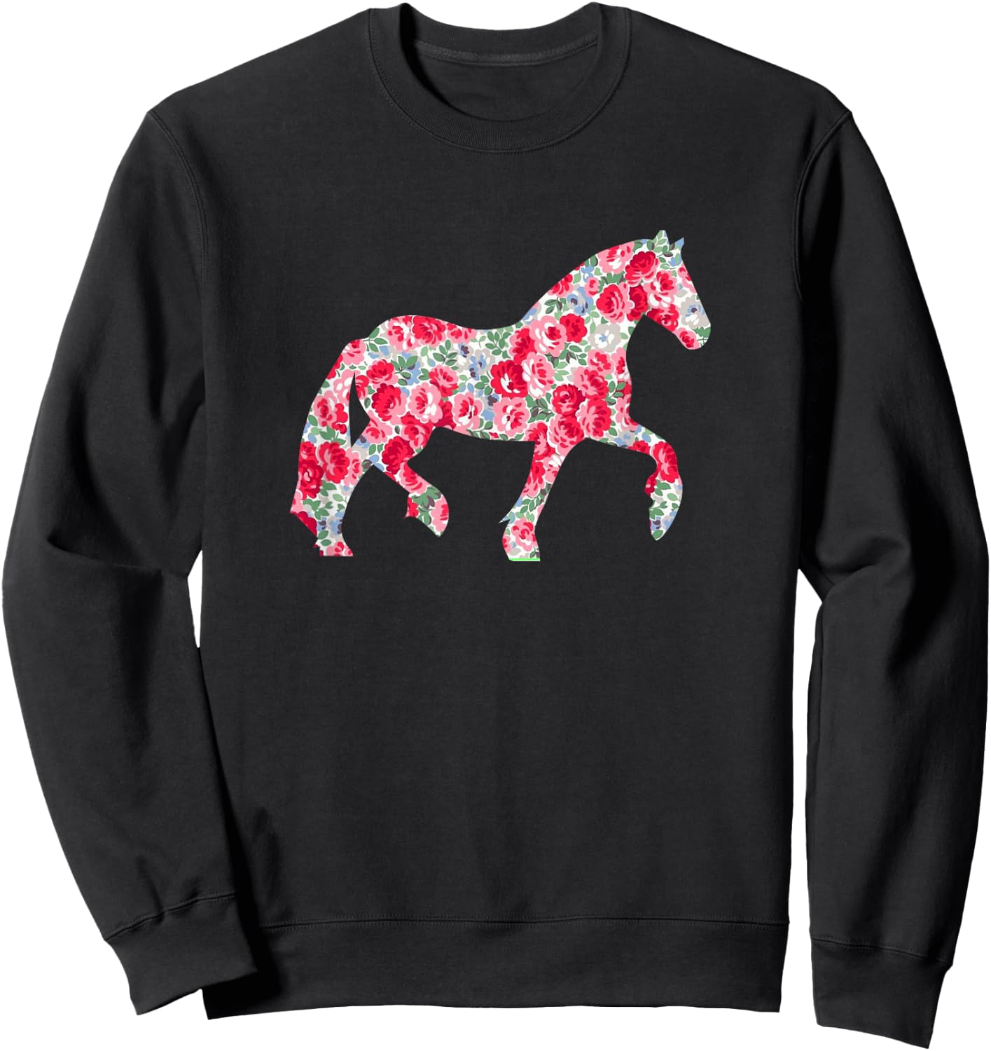 Cute Girls Haflinger Horse Floral Haflinger Sweatshirt - Sweatshirt | Black