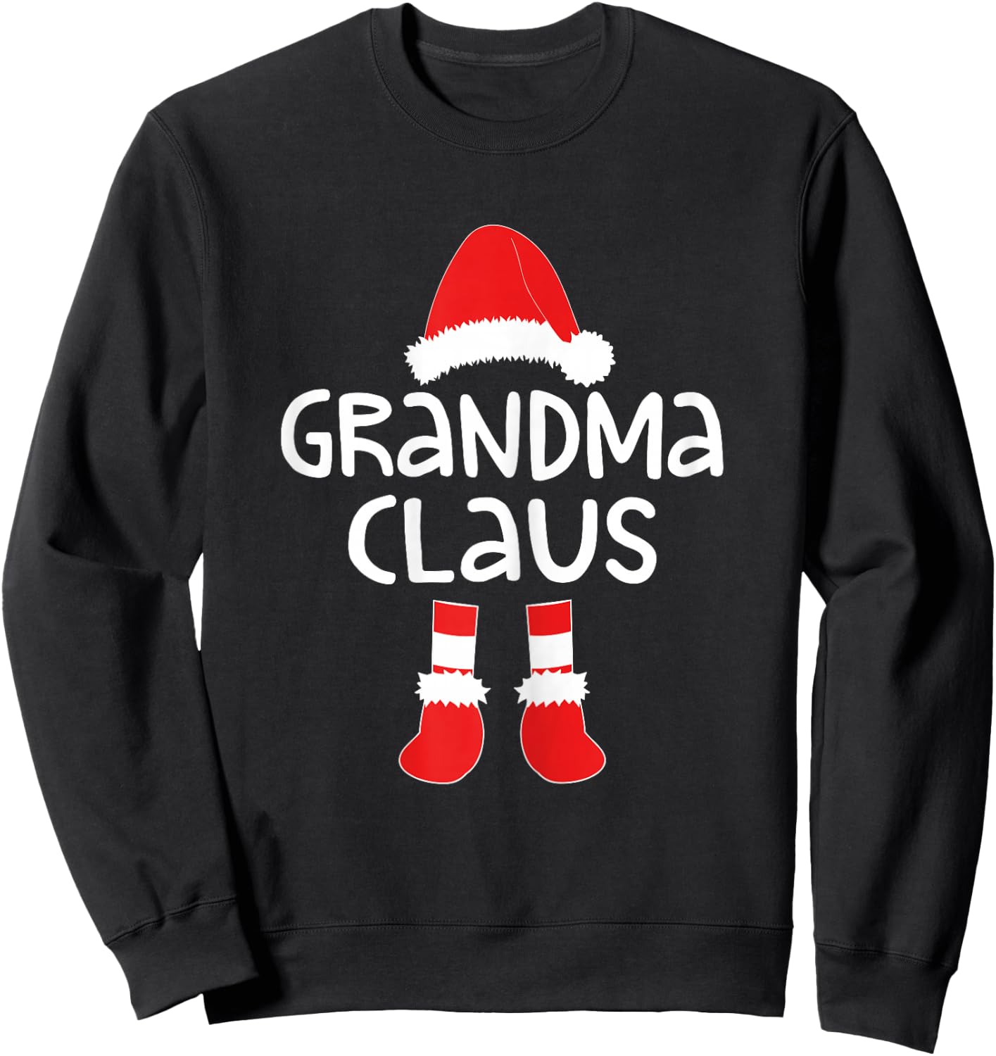 Grandma Claus Shirt Women Matching Grandma Christmas Sweatshirt - Sweatshirt | Black