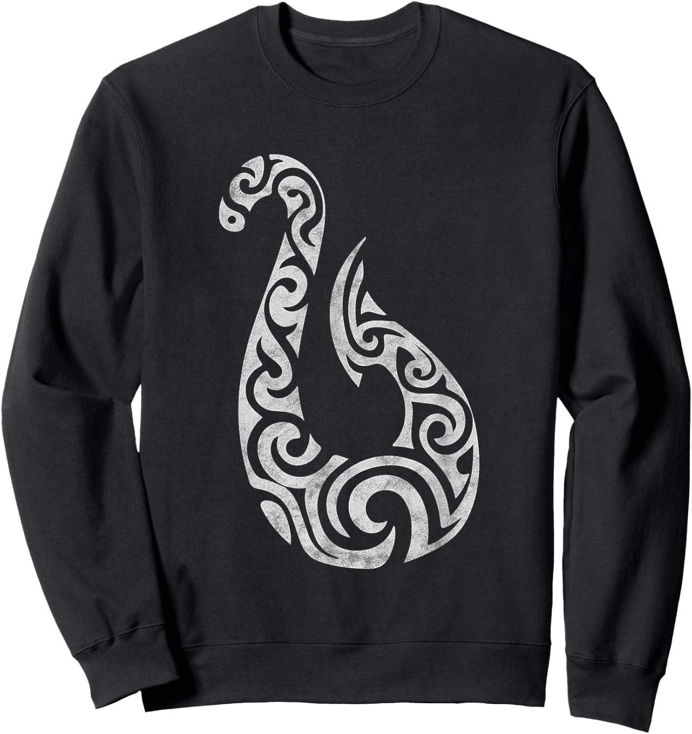 Maori New Zealand Polynesian Fish Hook Charm Gift Sweatshirt - Sweatshirt | Black