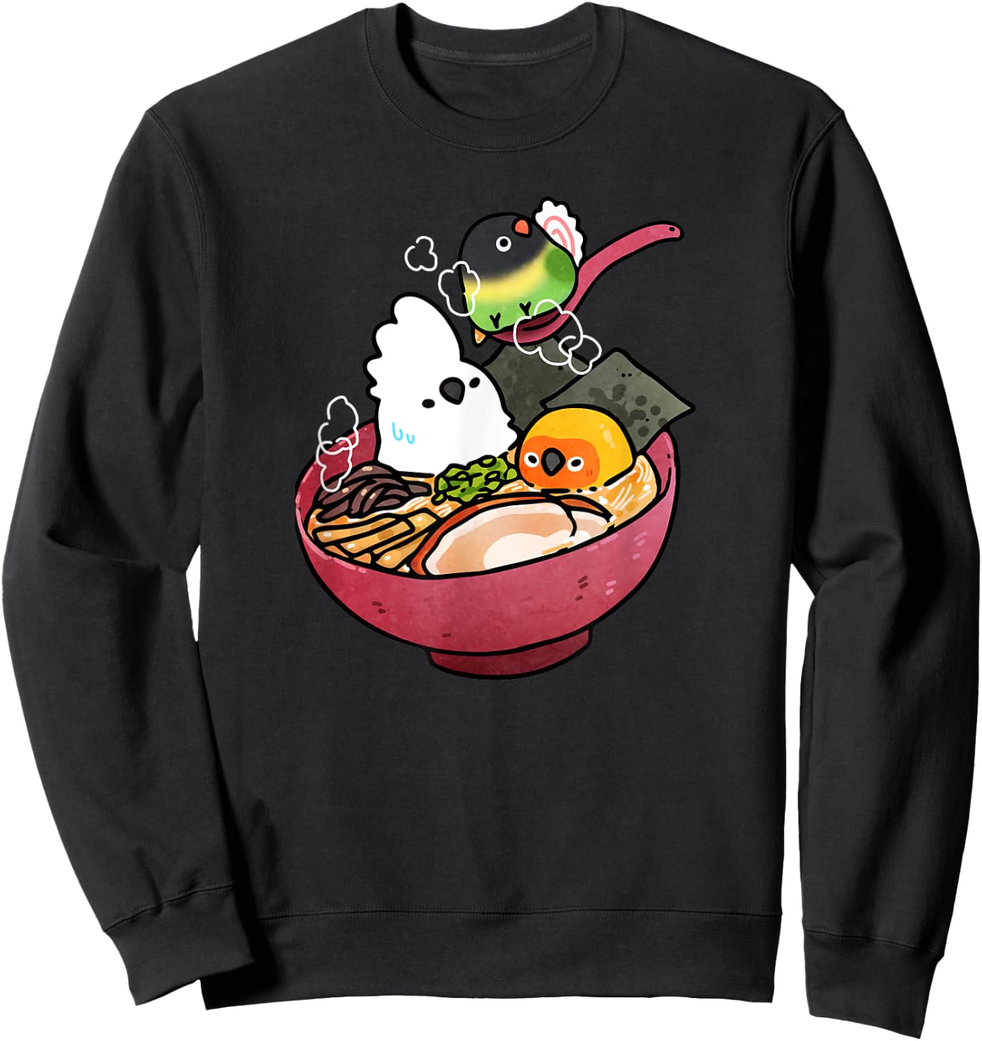 Bird Ramen Cute Sweatshirt - Sweatshirt | Black