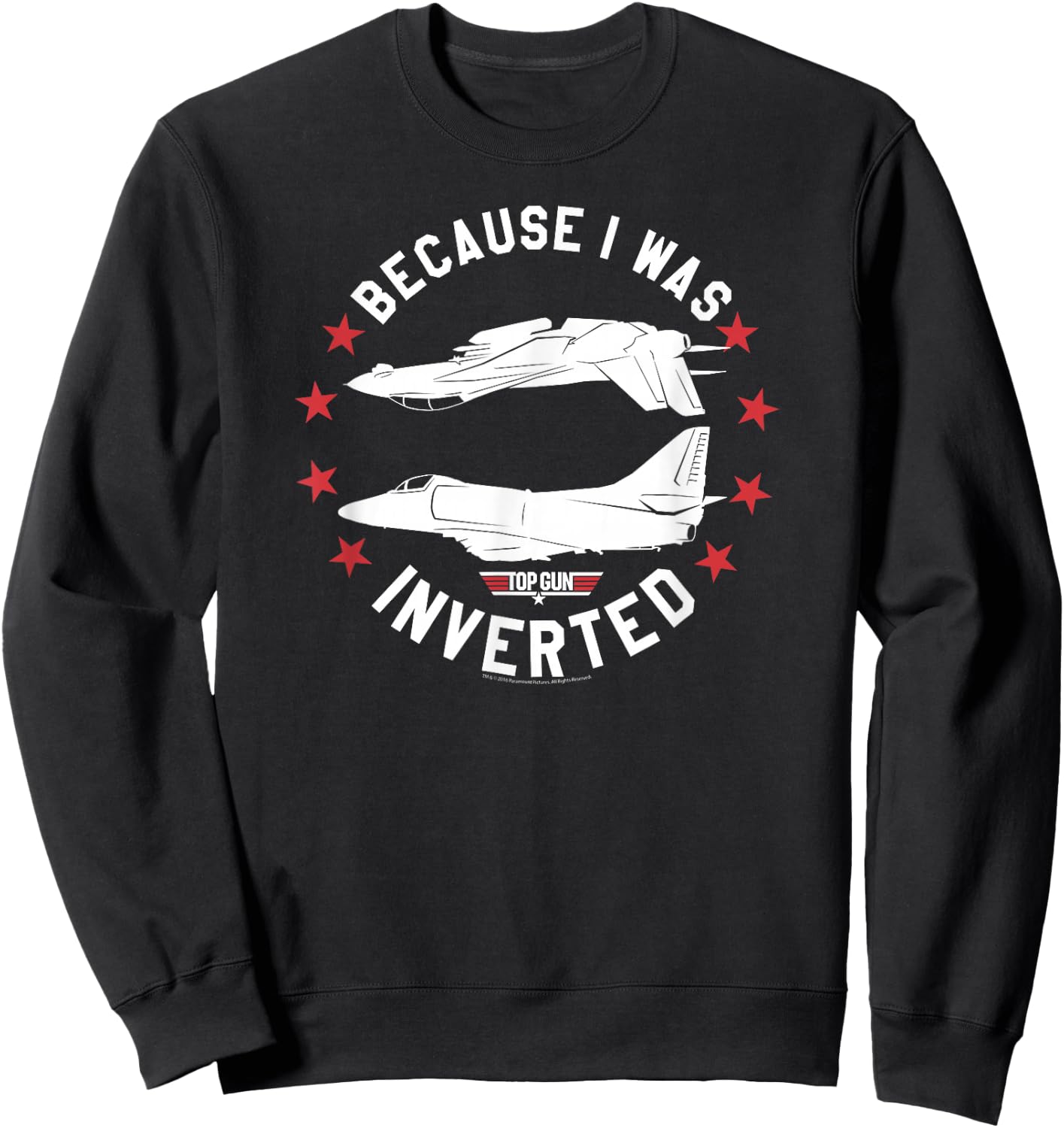 Top Gun Inverted Fighter Pilot Action Movie Sweatshirt - Sweatshirt | Black