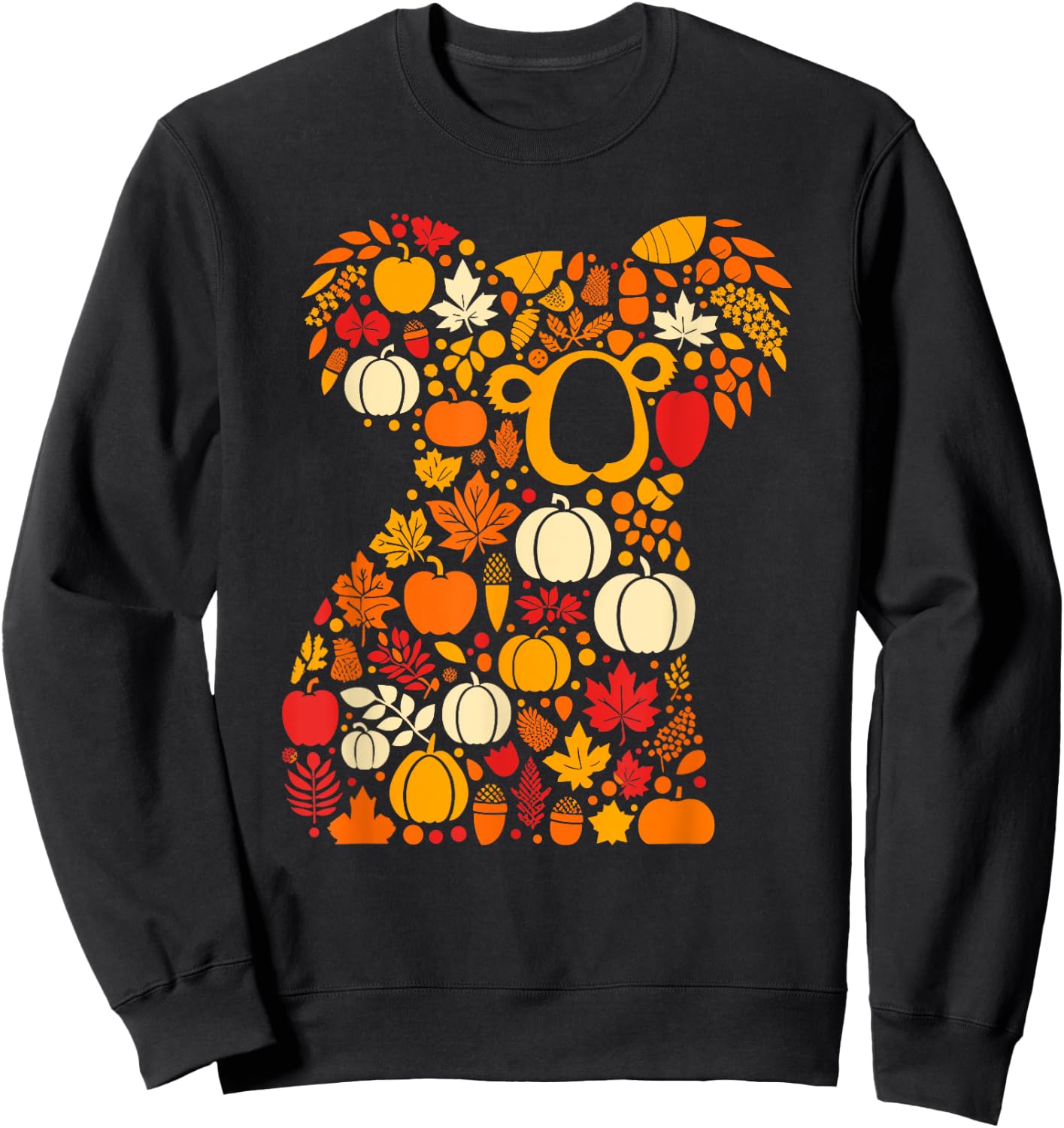 Autumn Pumpkin Fall Koala Thanksgiving Kids Sweatshirt - Sweatshirt | Black