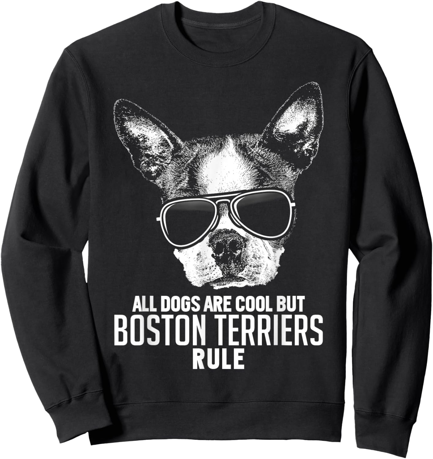 Dogs are Cool But Boston Terriers Rule Funny Sweatshirt - Sweatshirt | Black