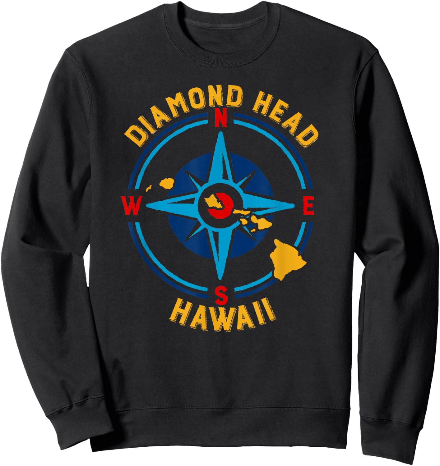 Diamond Head Hawaii Compass Rose Sweatshirt - Sweatshirt | Black