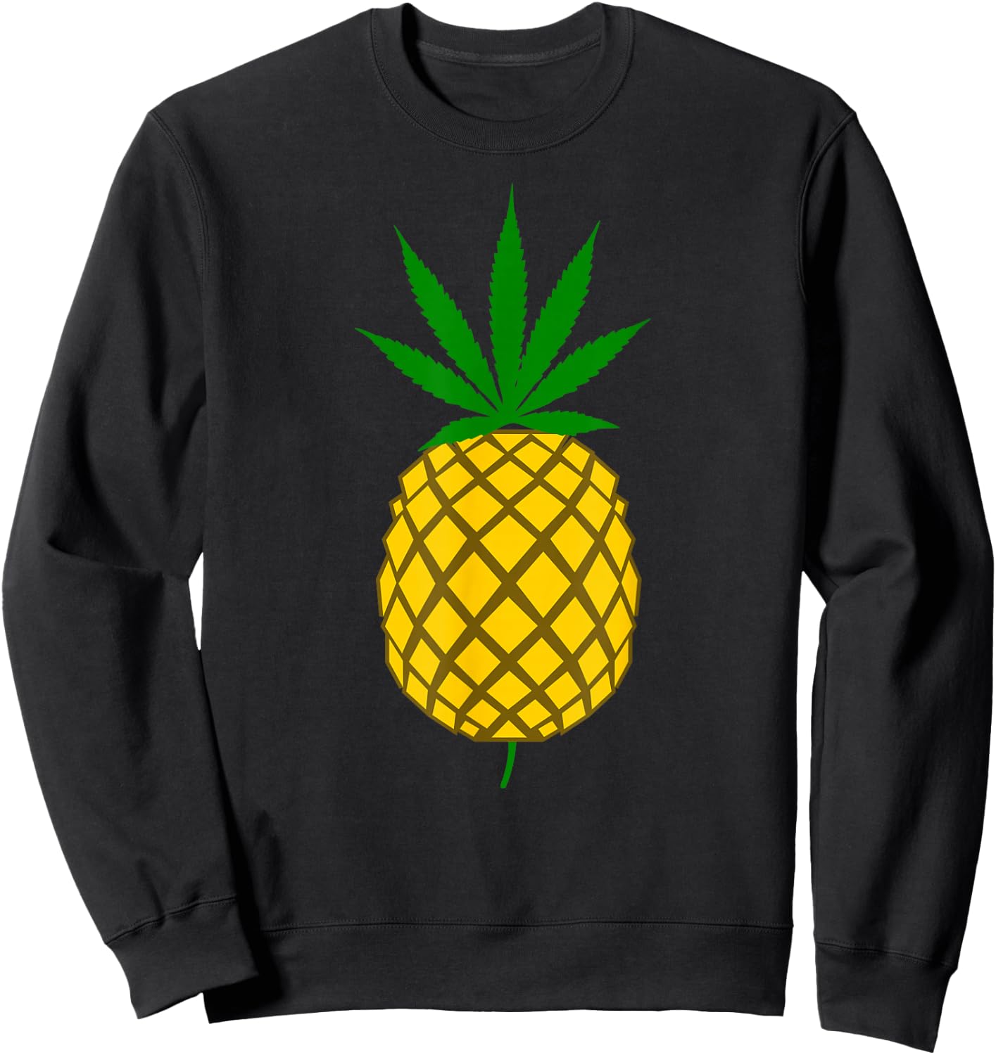 Incognito Marijuana Pineapple Pot Leaf for Ganja Lovers Sweatshirt - Sweatshirt | Black