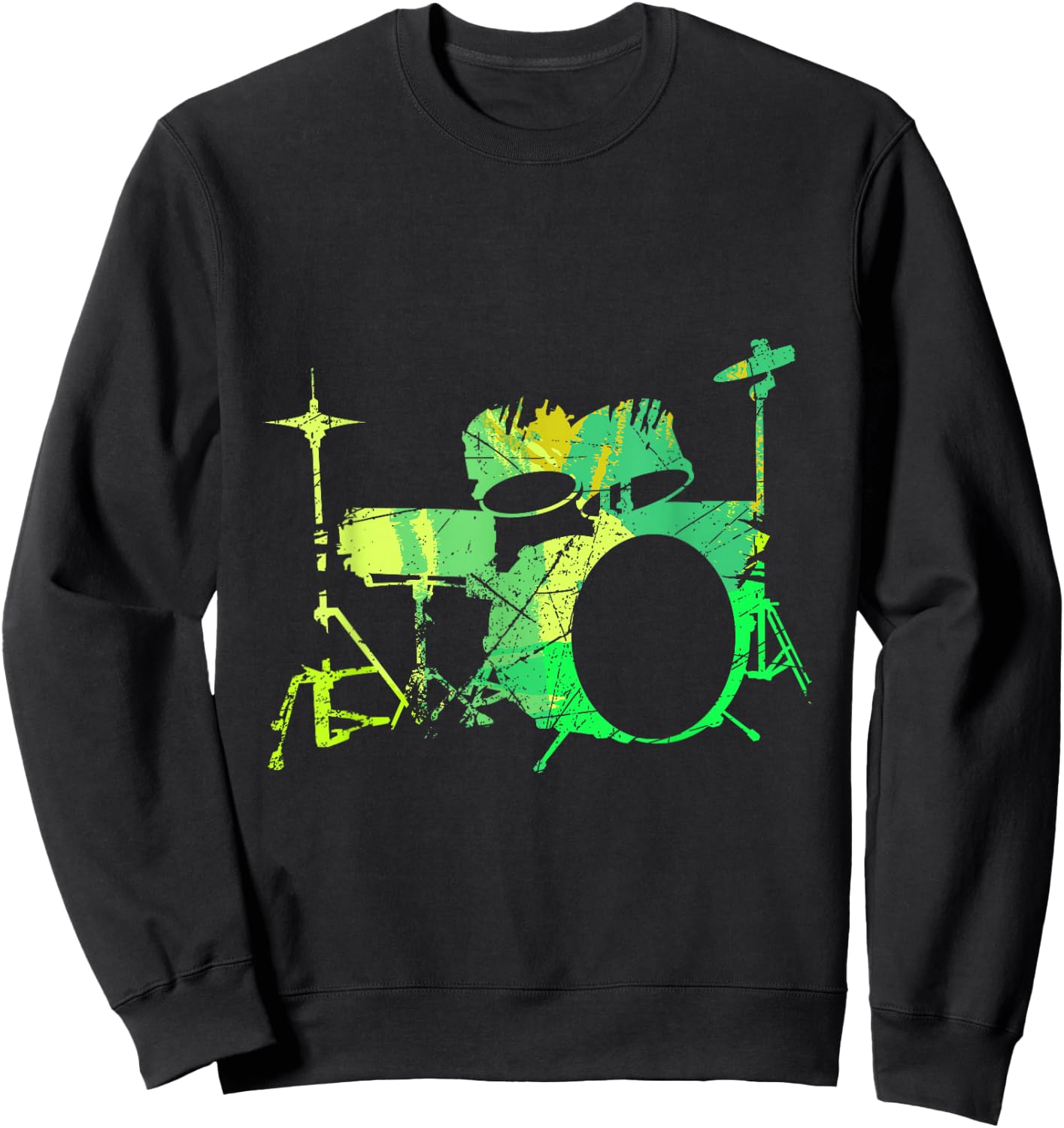 Cool Drum Kit Percussion Vintage Retro Drummer Sweatshirt - Sweatshirt | Black