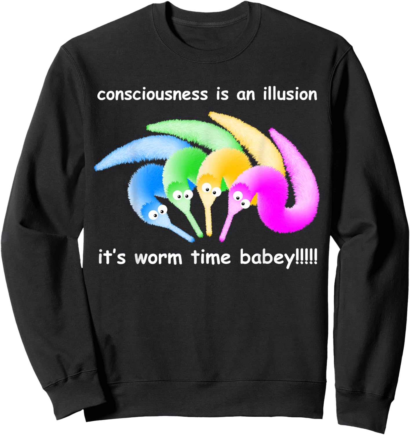Death is Inevitable Magic Worm on a String Meme Sweatshirt - Sweatshirt | Black