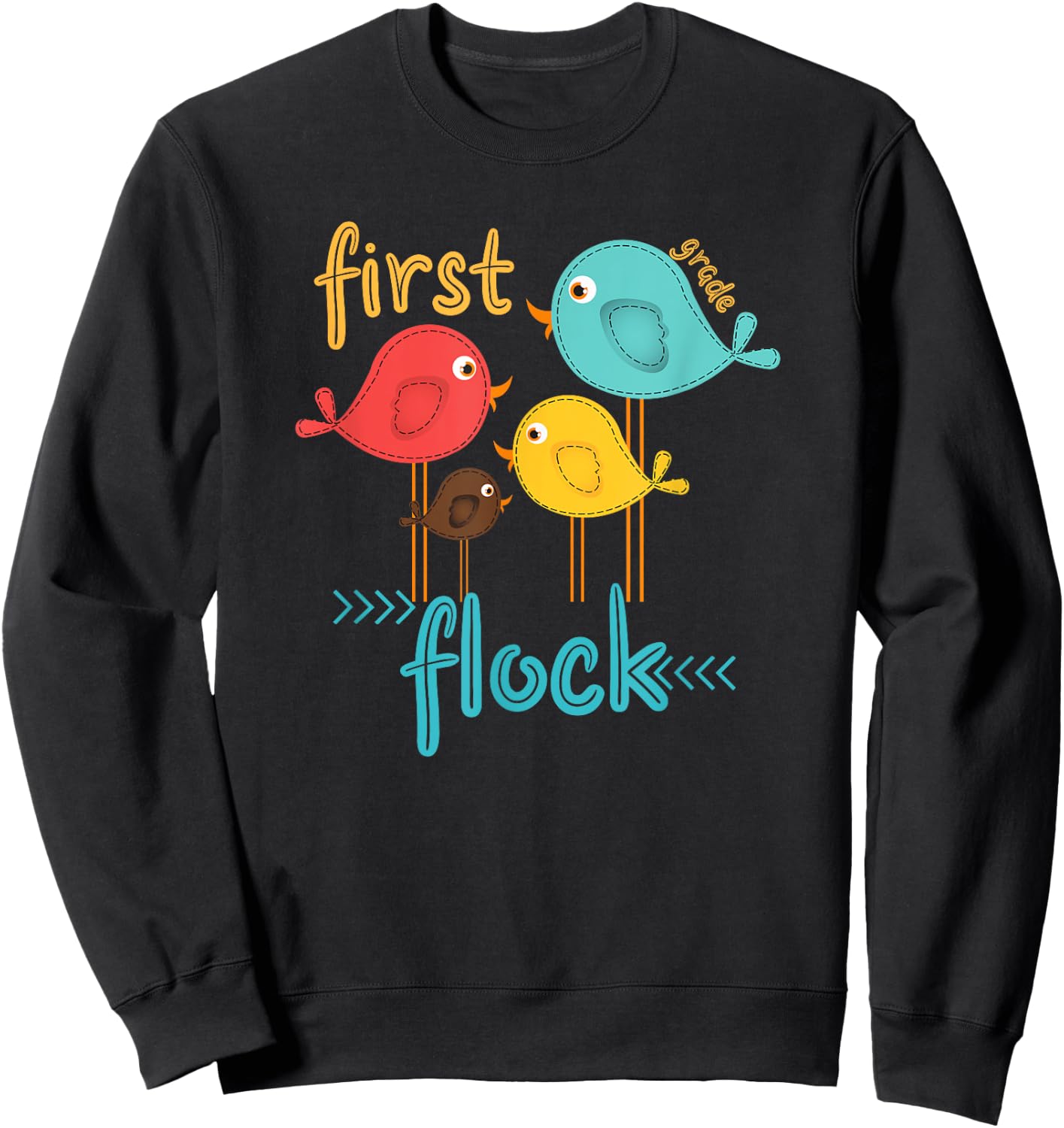 First Grade Teacher First Grade Flock Women Kids Sweatshirt - Sweatshirt | Black