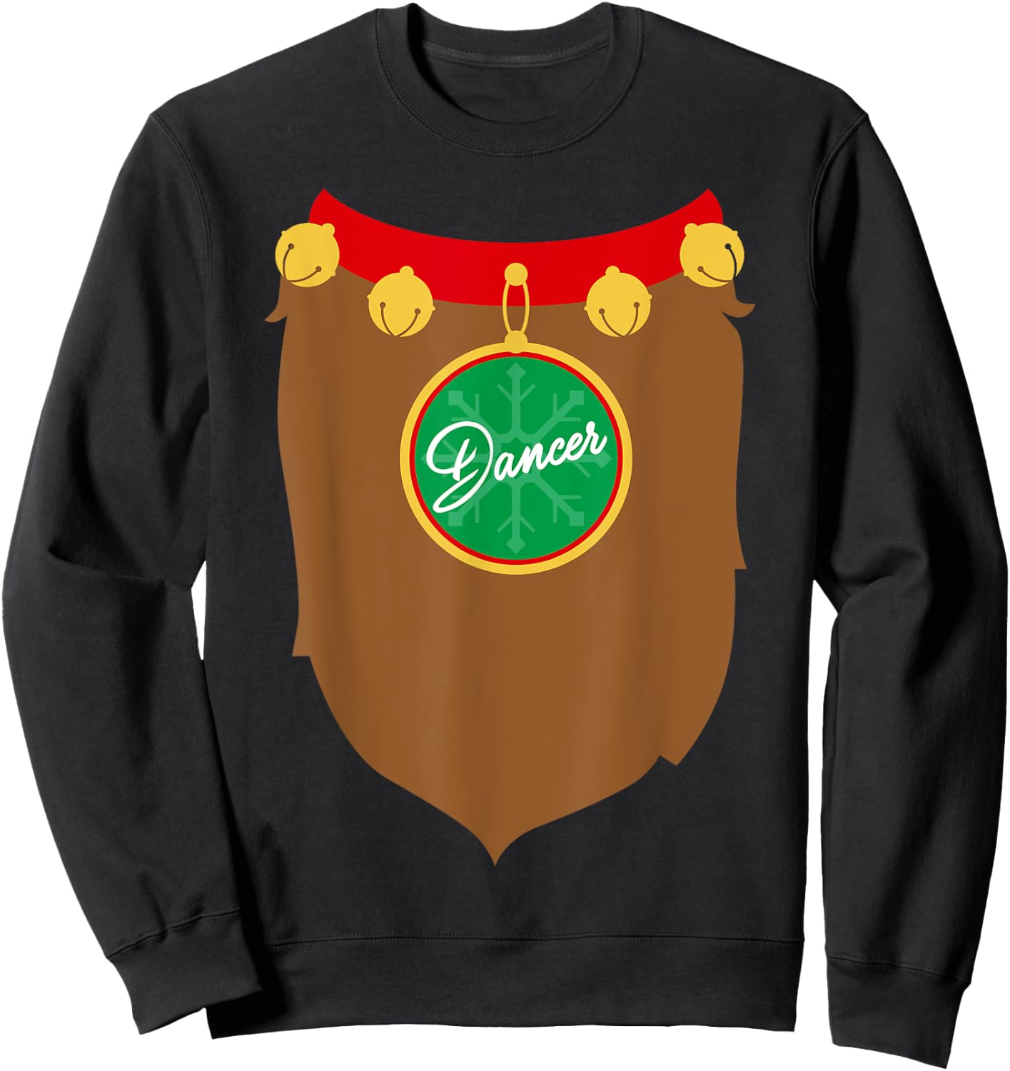 Reindeer Costume Christmas Dancer Santa Holiday Gift Sweatshirt - Sweatshirt | Black