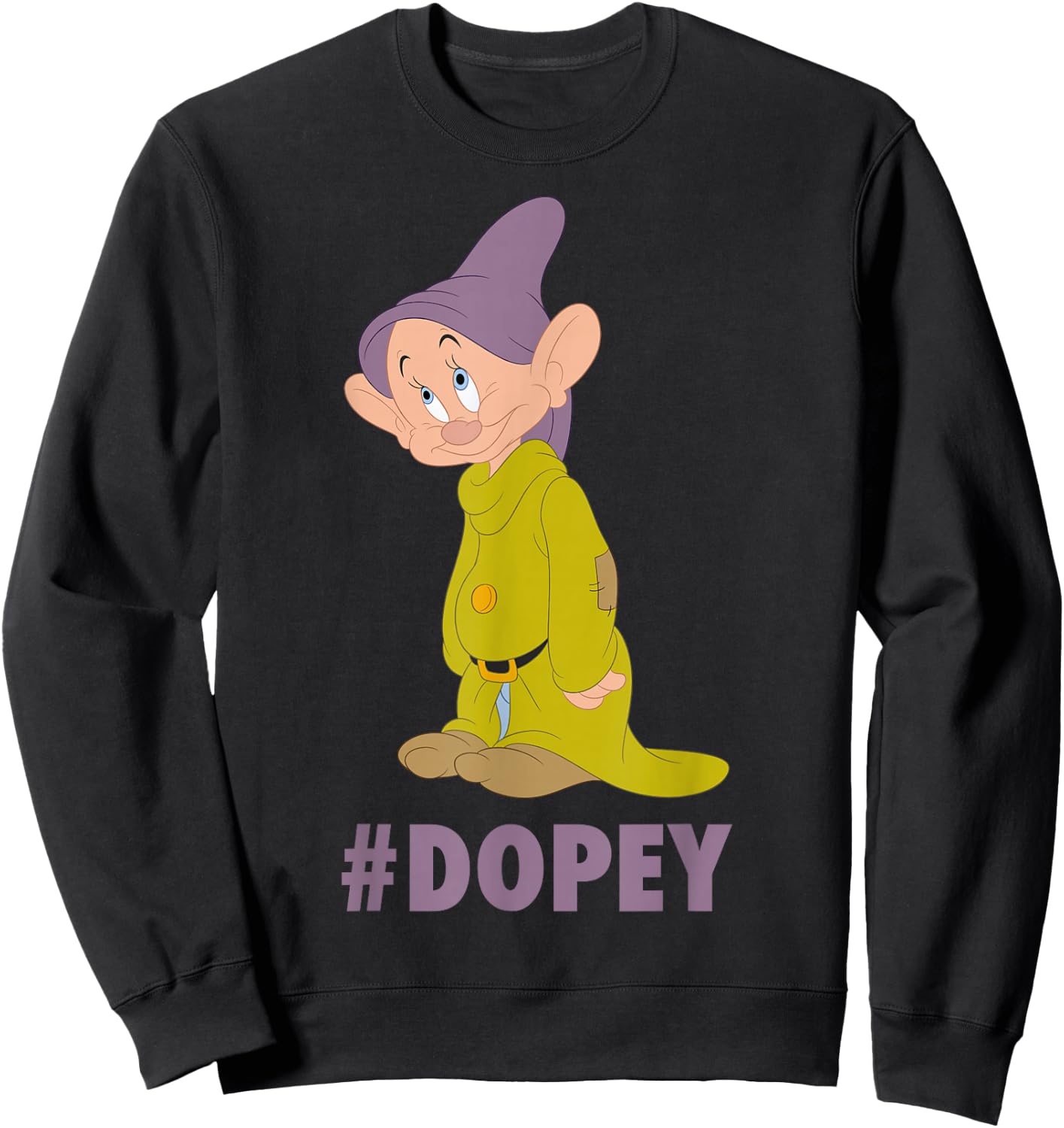 Disney Snow White Dopey Hashtag Portrait Small Sweatshirt - Sweatshirt | Black