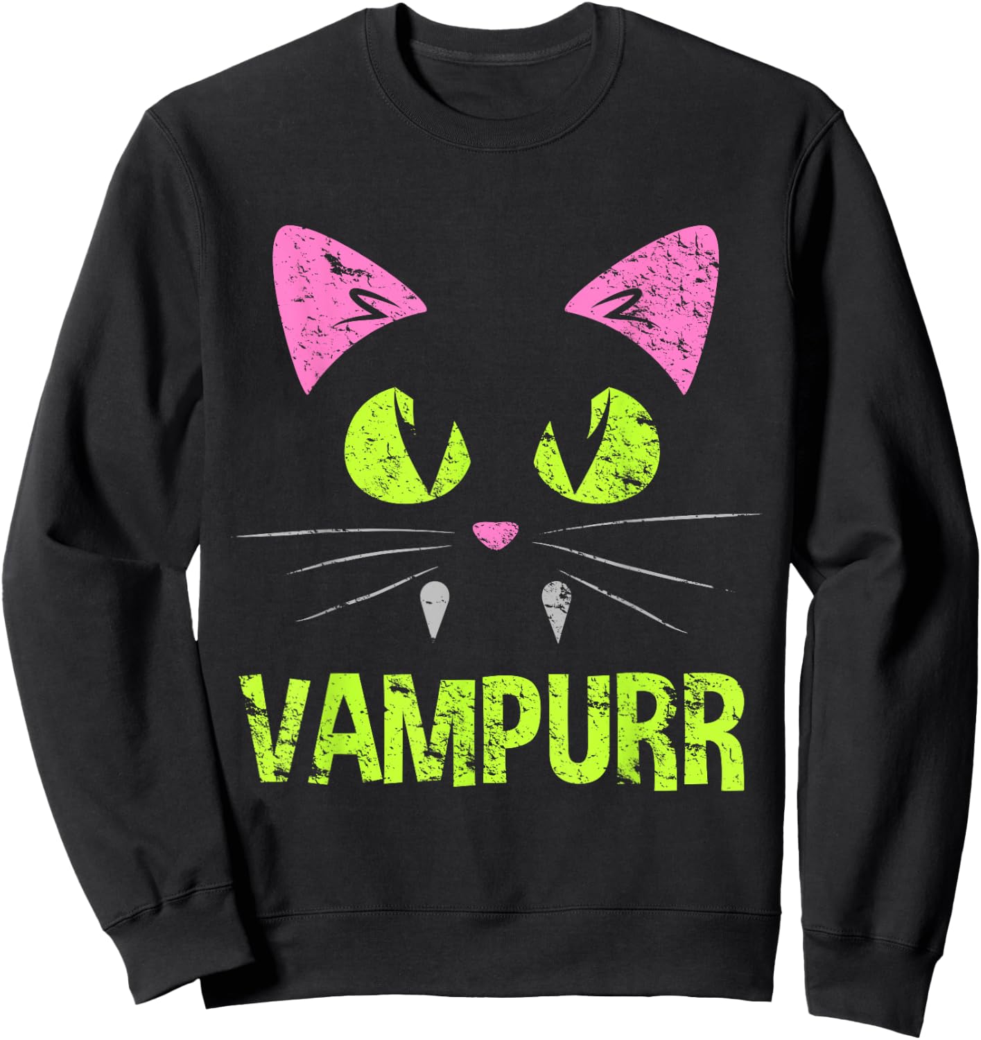Vampire Cat Vampire Halloween Costume Men Women Kids Sweatshirt - Sweatshirt | Black