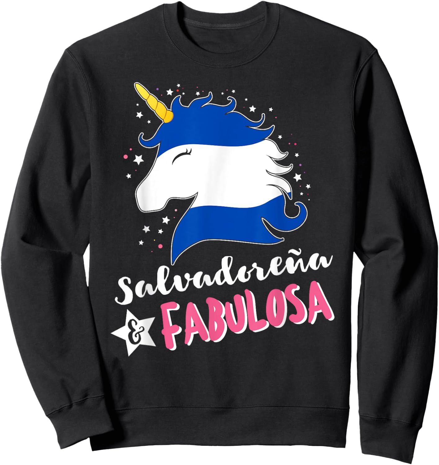 Salvadoran Flag El Salvador Unicornio Sweatshirt - Sweatshirt | Black