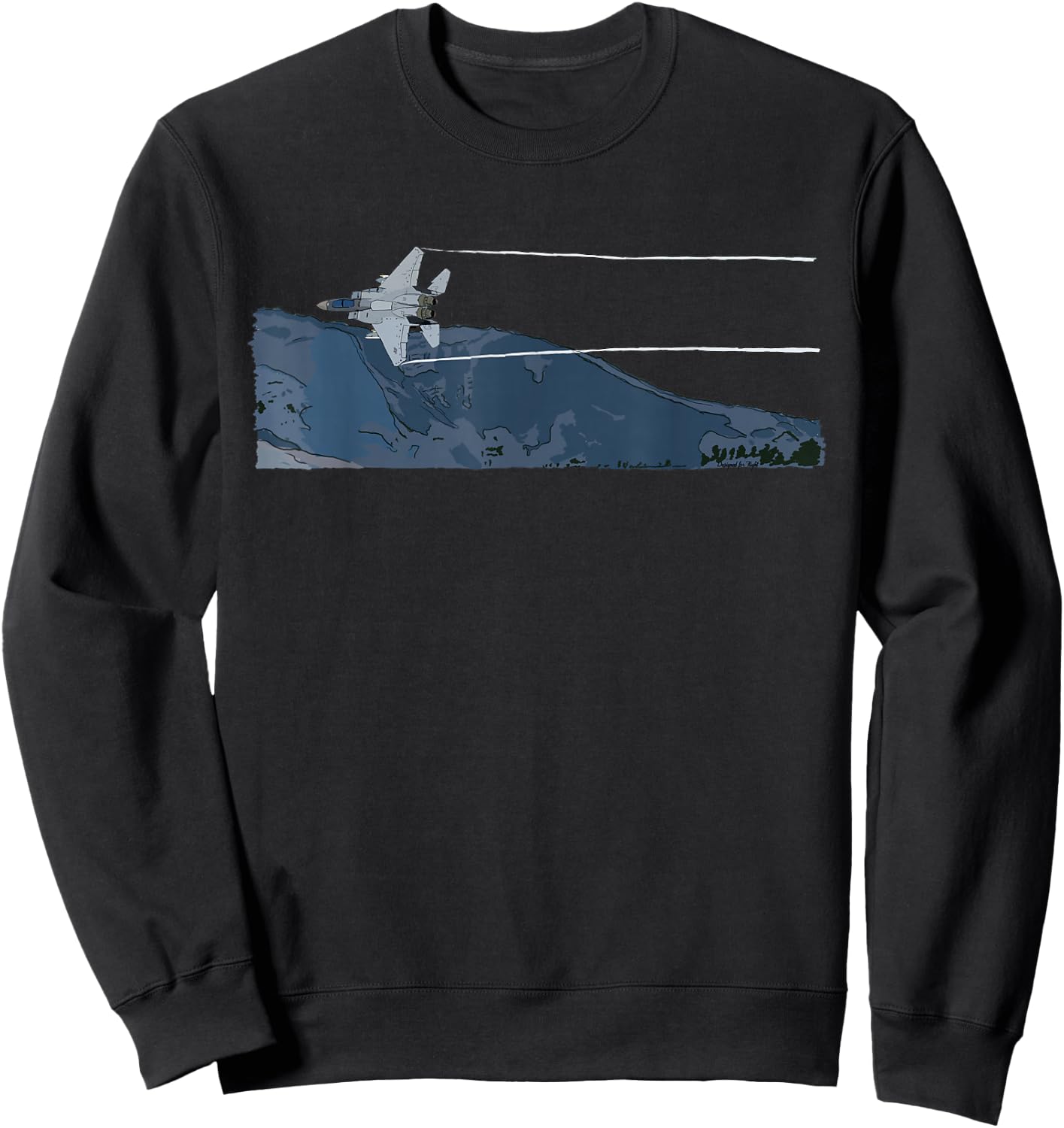 Flying the Mach Loop | F-15 Eagle Jet Fighter Airplane Sweatshirt - Sweatshirt | Black