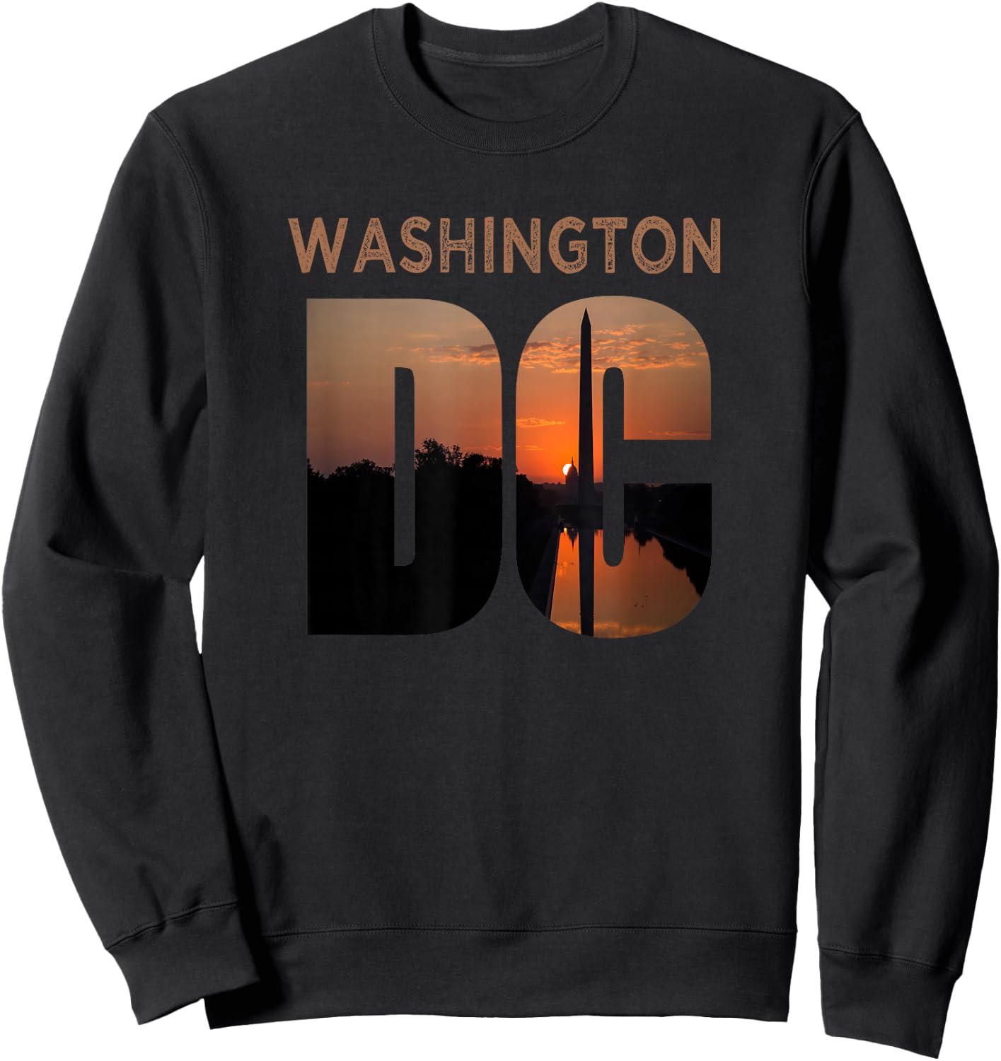 Washington DC Monument Skyline Art Vacation Souvenir Gift Sweatshirt - Sweatshirt | Black