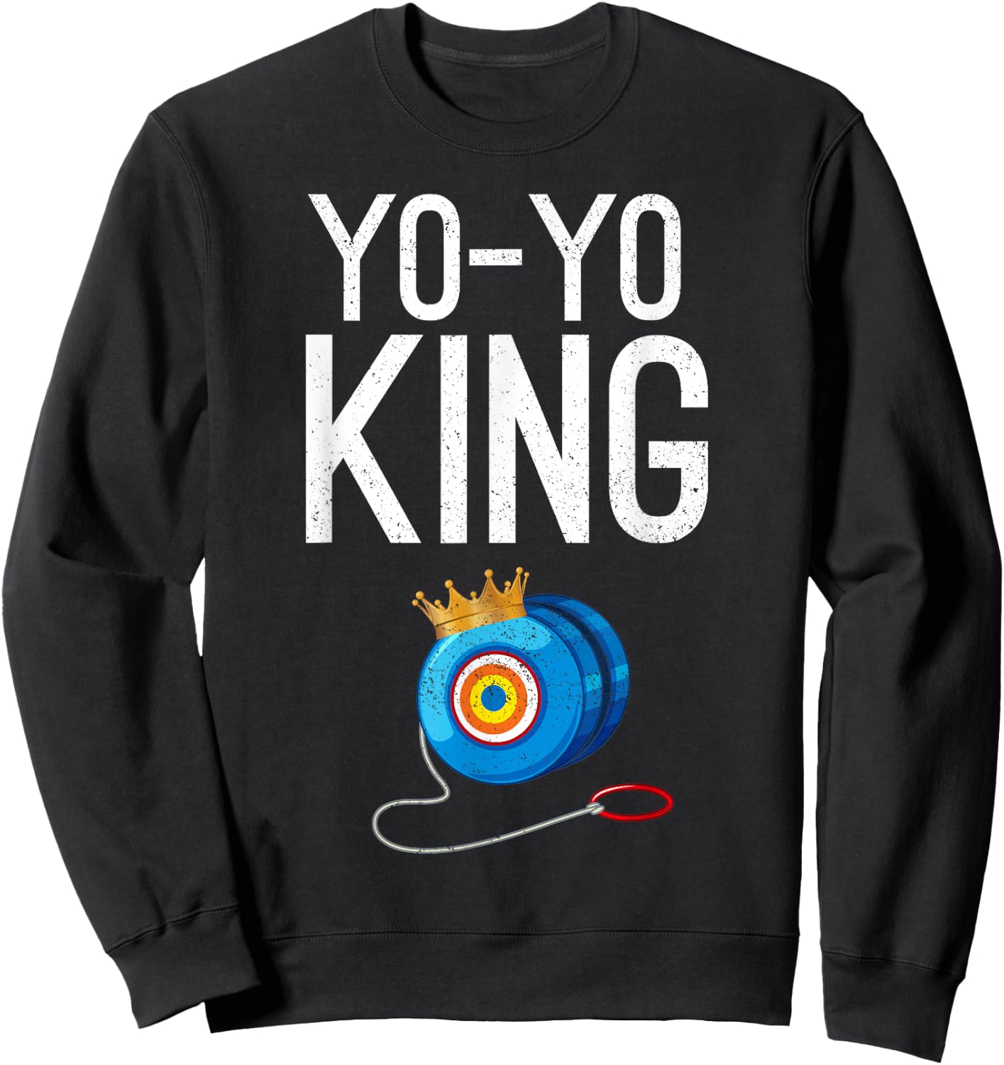Yo-Yo King Crown Funny YoYo Enthusiast Gift Sweatshirt - Sweatshirt | Black