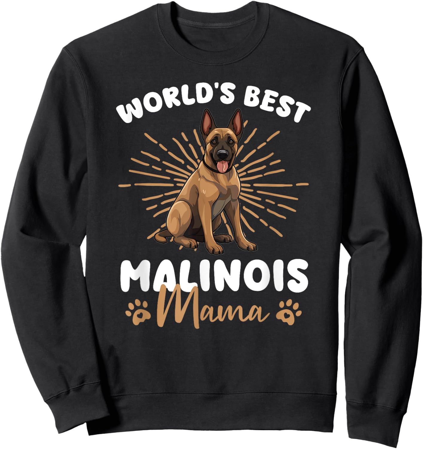 Belgian Malinois Groovy World's Best Malinois Mama Sweatshirt - Sweatshirt | Black