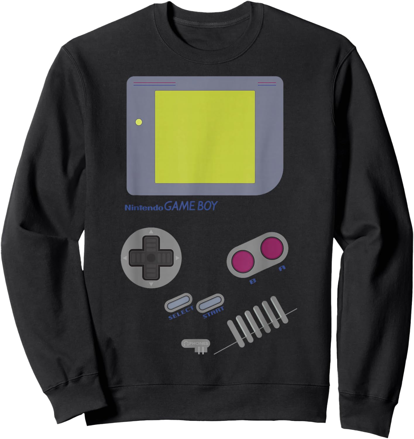 Nintendo Game Boy Screen Buttons Retro Graphic Sweatshirt - Sweatshirt | Black