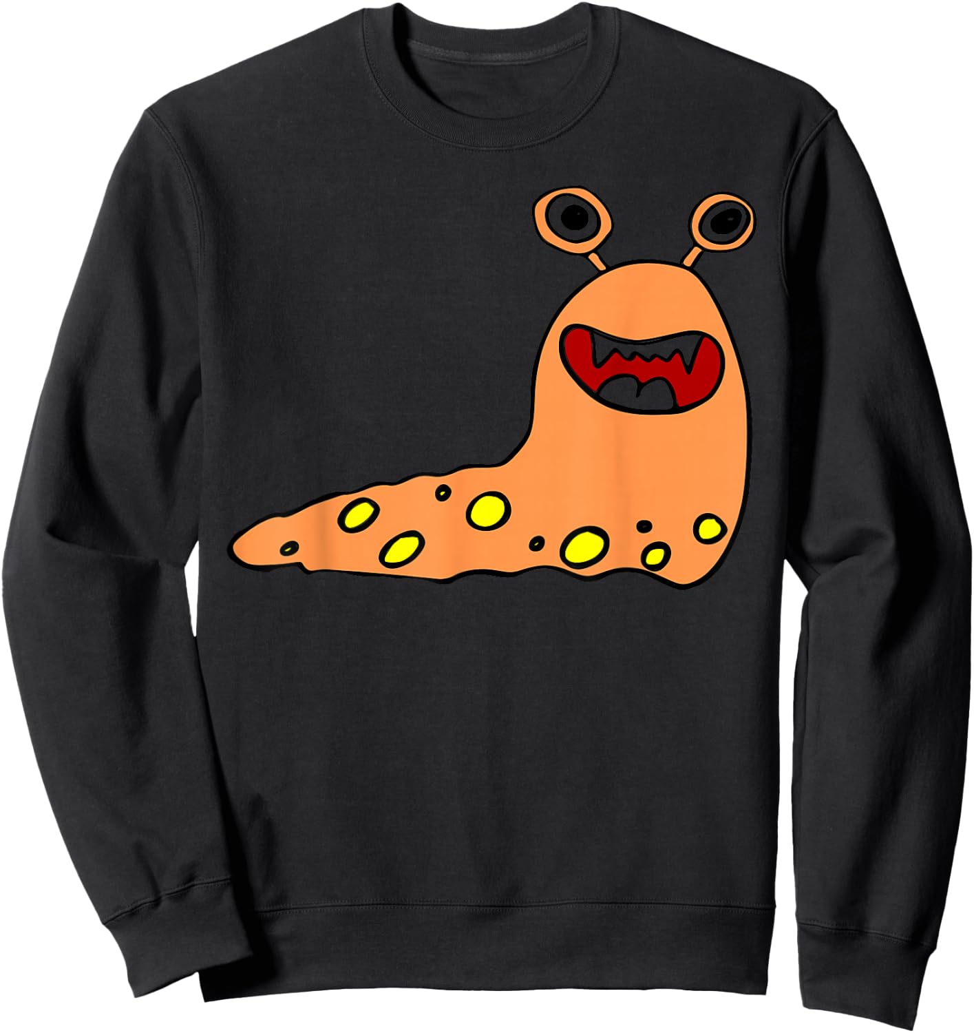 Cartoon Style Monster Slug Sweatshirt - Sweatshirt | Black