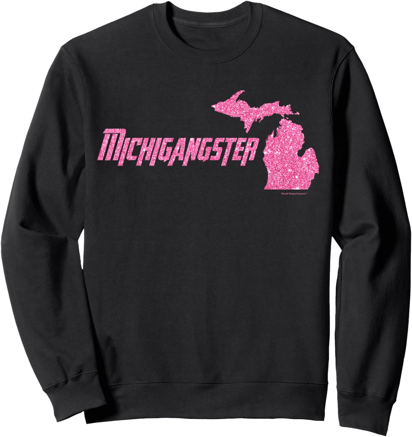 Michigangster Detroit Michigan Midwest Mitten Sweatshirt - Sweatshirt | Black