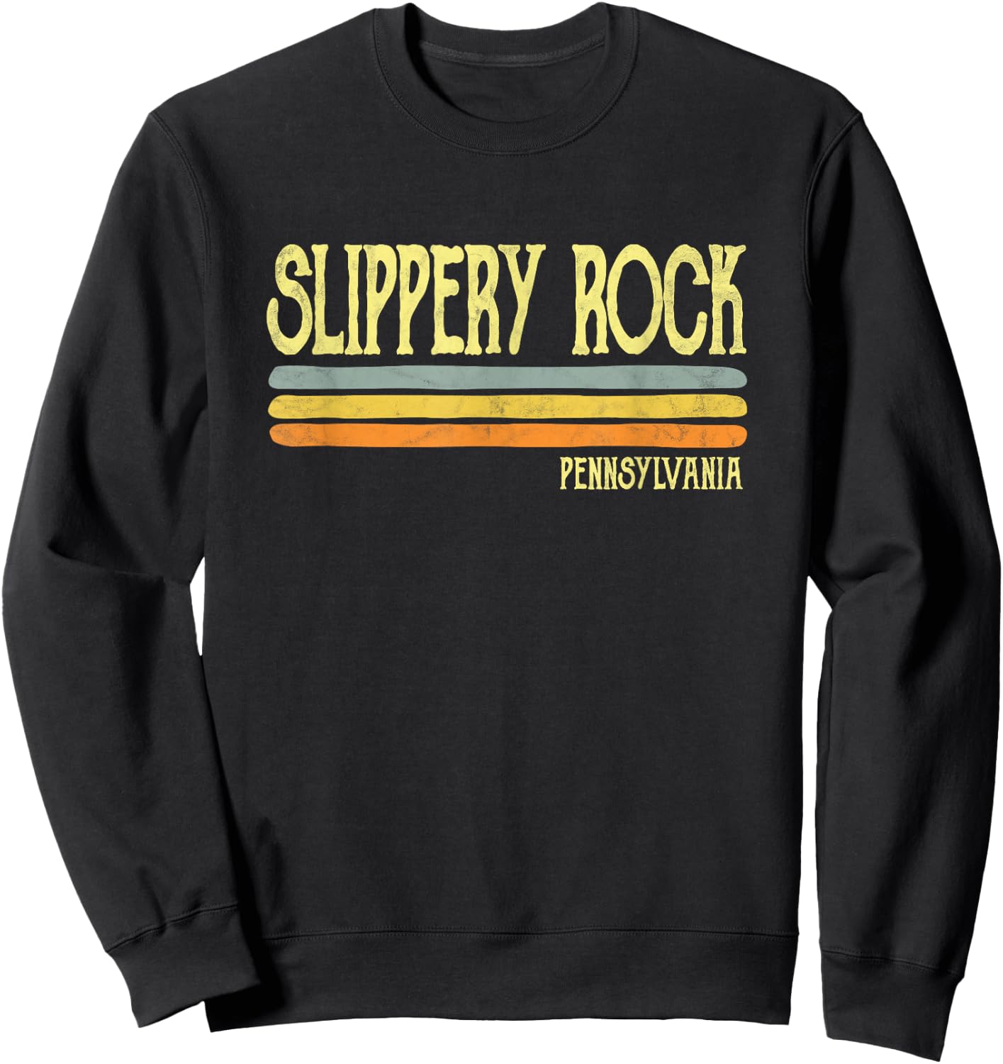 Vintage Slippery Rock Pennsylvania PA Souvenir Gift Sweatshirt - Sweatshirt | Black