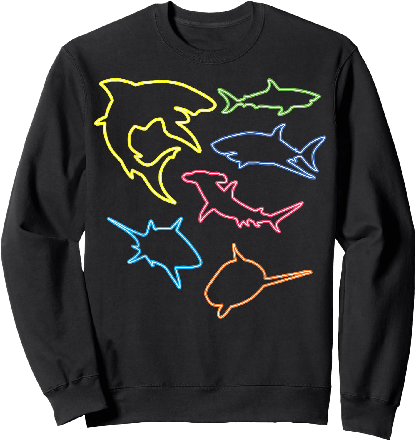Shark Lovers Retro Fun Shark Gift Design 4 Shark Fans Sweatshirt - Sweatshirt | Black