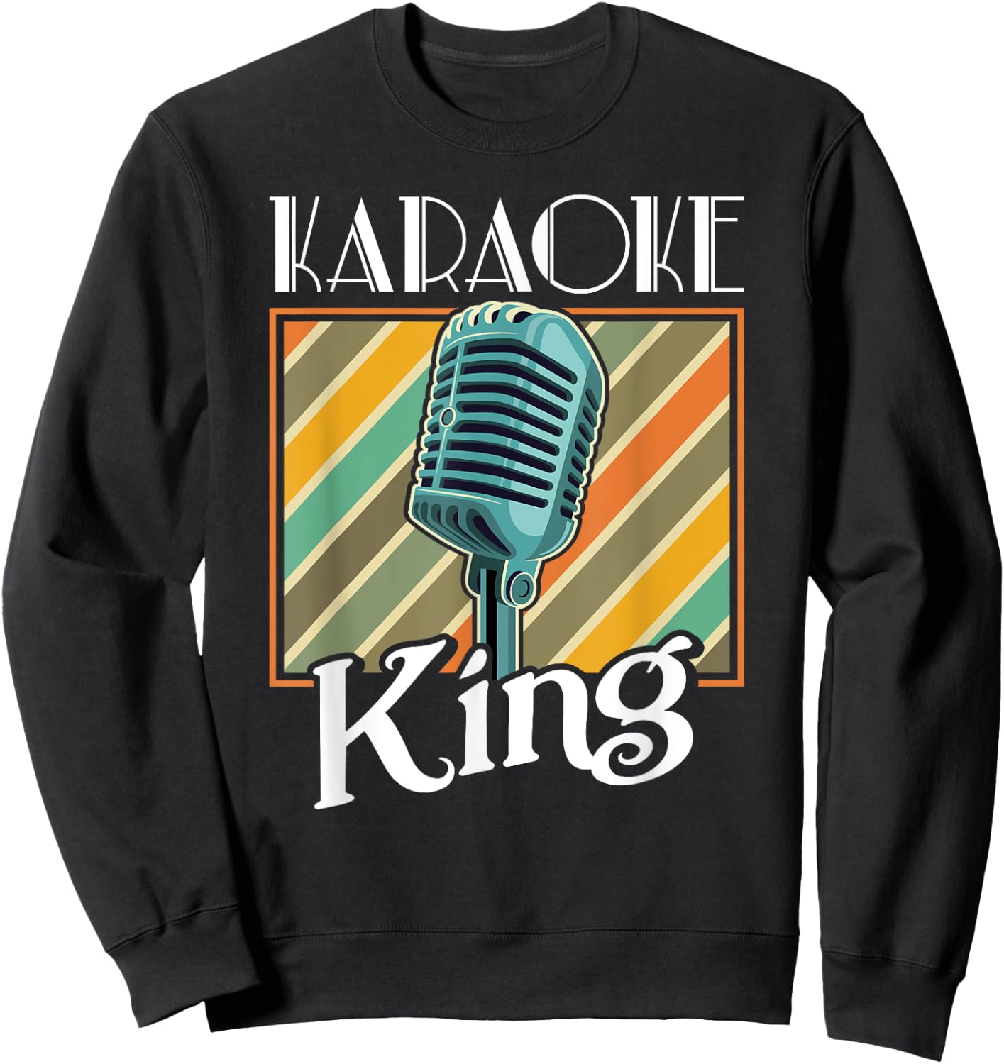 Karaoke King Retro Karaoke Microphone Singer Sweatshirt - Sweatshirt | Black