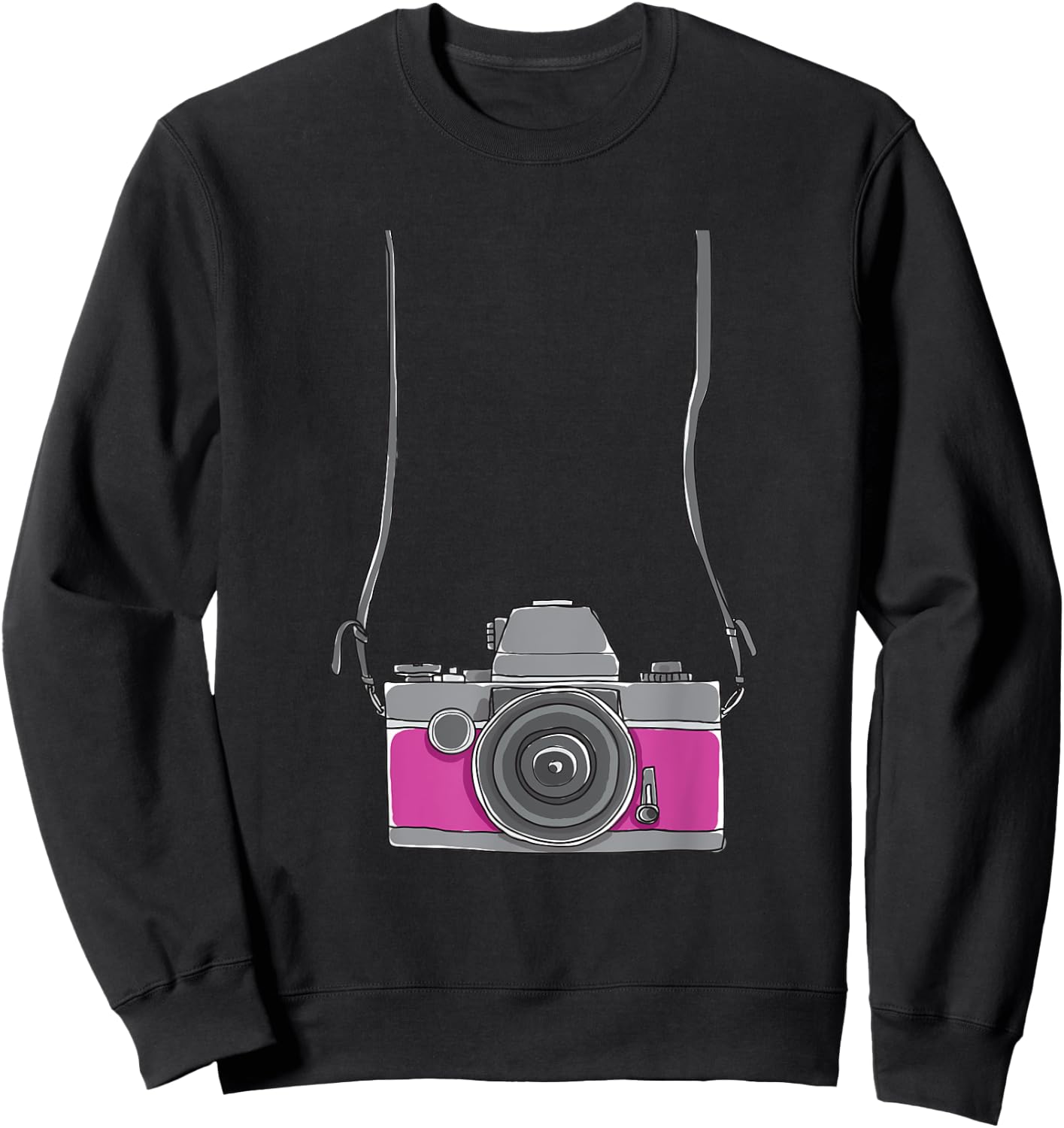 Fake Tourist Camera - Funny Holiday Vacation Photographer Small Sweatshirt - Sweatshirt | Black