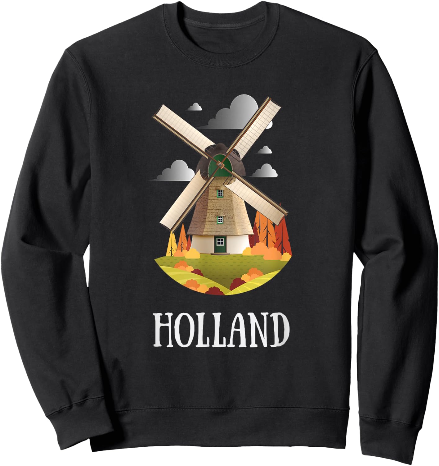 Windmill Shirt | Dutch Holiday in Holland Sweatshirt - Sweatshirt | Black