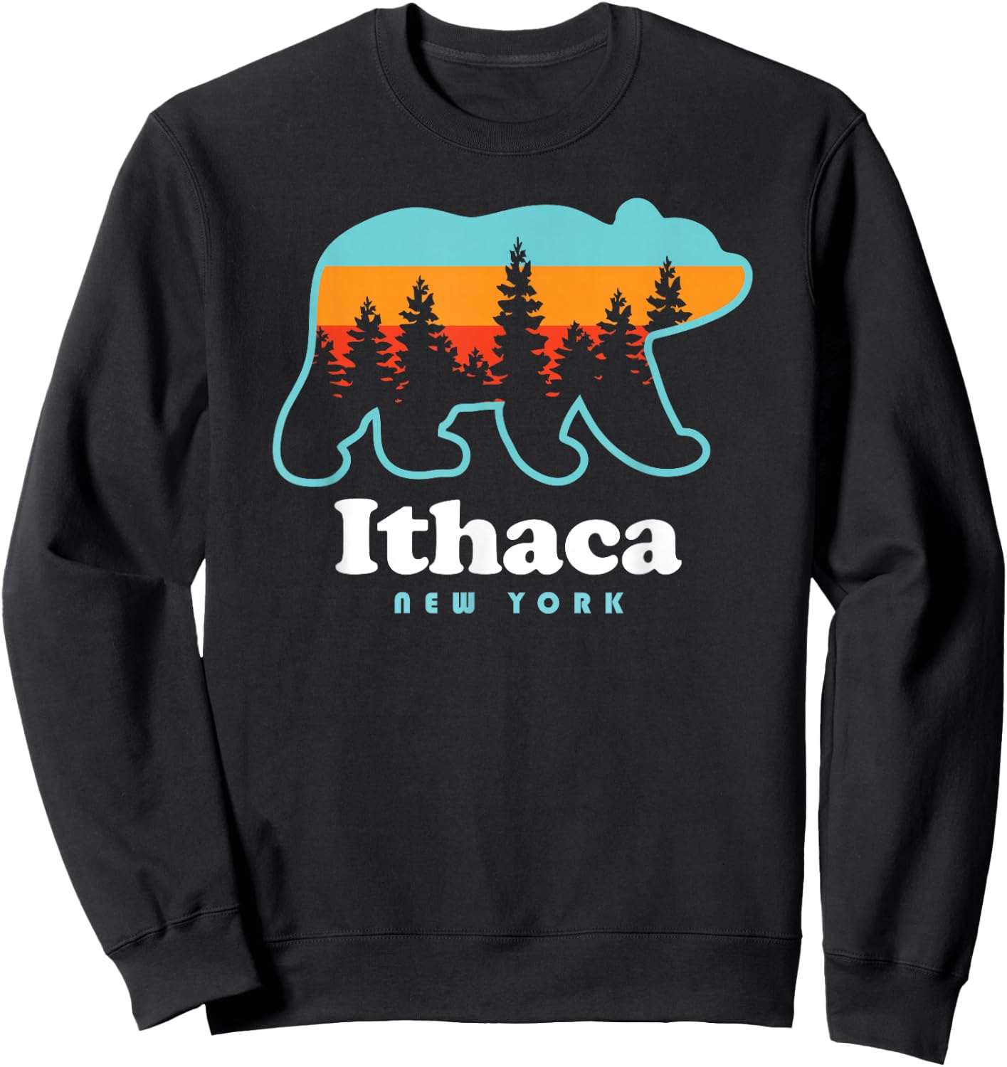 Ithaca NY Bear Ithaca New York Sweatshirt - Sweatshirt | Black
