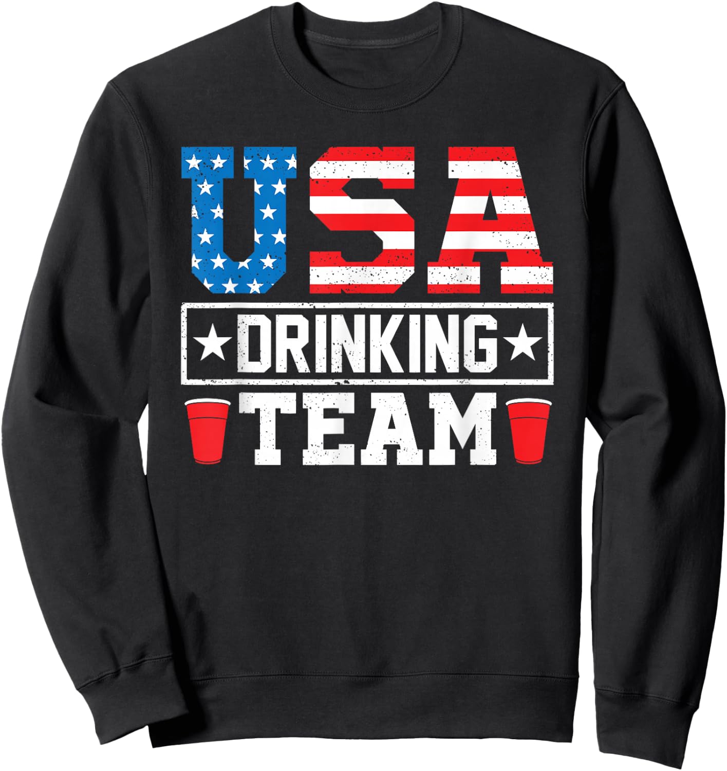 USA Drinking Team Funny Drinking Beer Lover Sweatshirt - Sweatshirt | Black