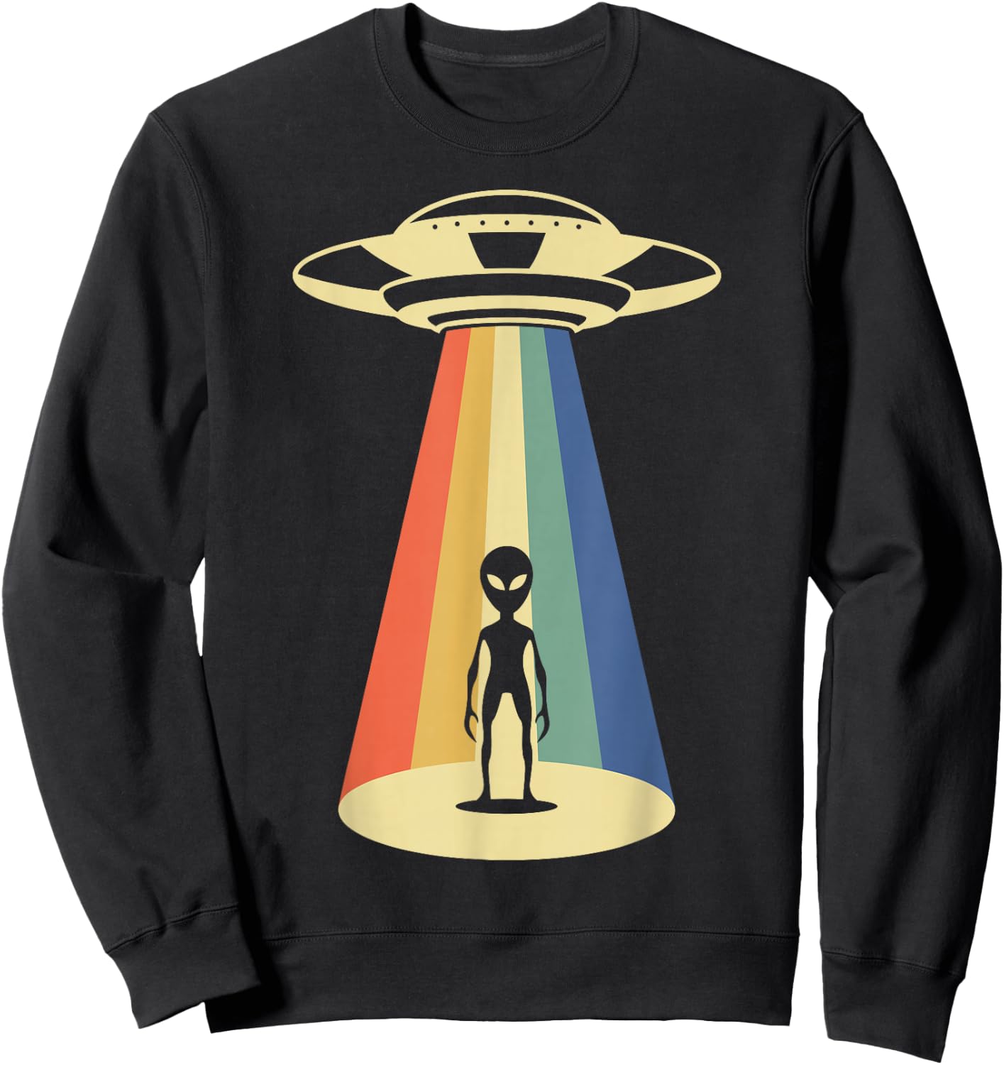 UFO Abduction - Alien Abduction Vintage Aliens Lover Sweatshirt - Sweatshirt | Black