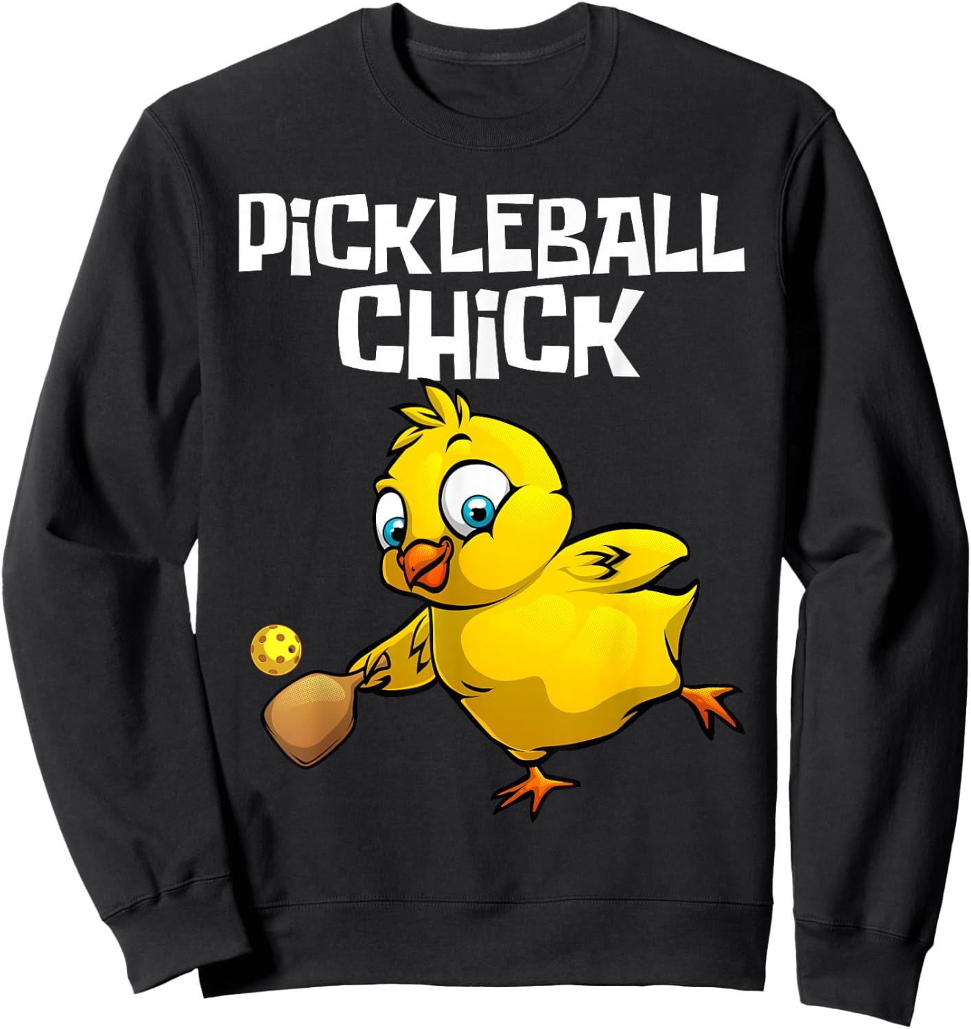 Unique Pickleball Design Girls Pickle Ball Player Sweatshirt - Sweatshirt | Black