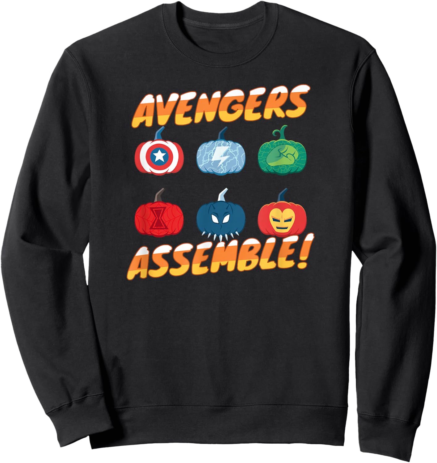 Marvel Avengers Assemble Pumpkin Heroes Halloween Sweatshirt - Sweatshirt | Black