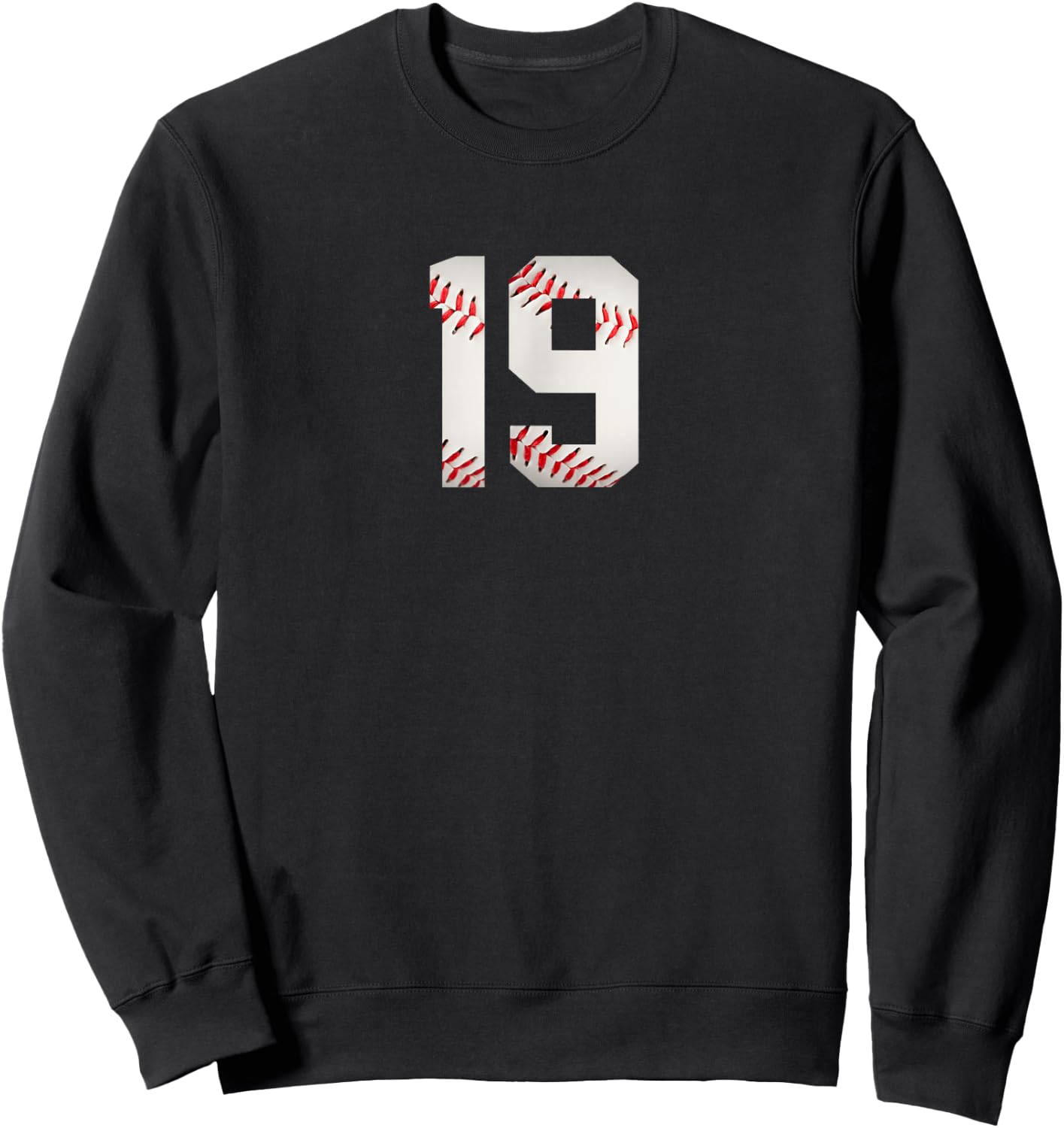 Number 19 - Minimalist Birthday Baseball Player Numbered Sweatshirt - Sweatshirt | Black