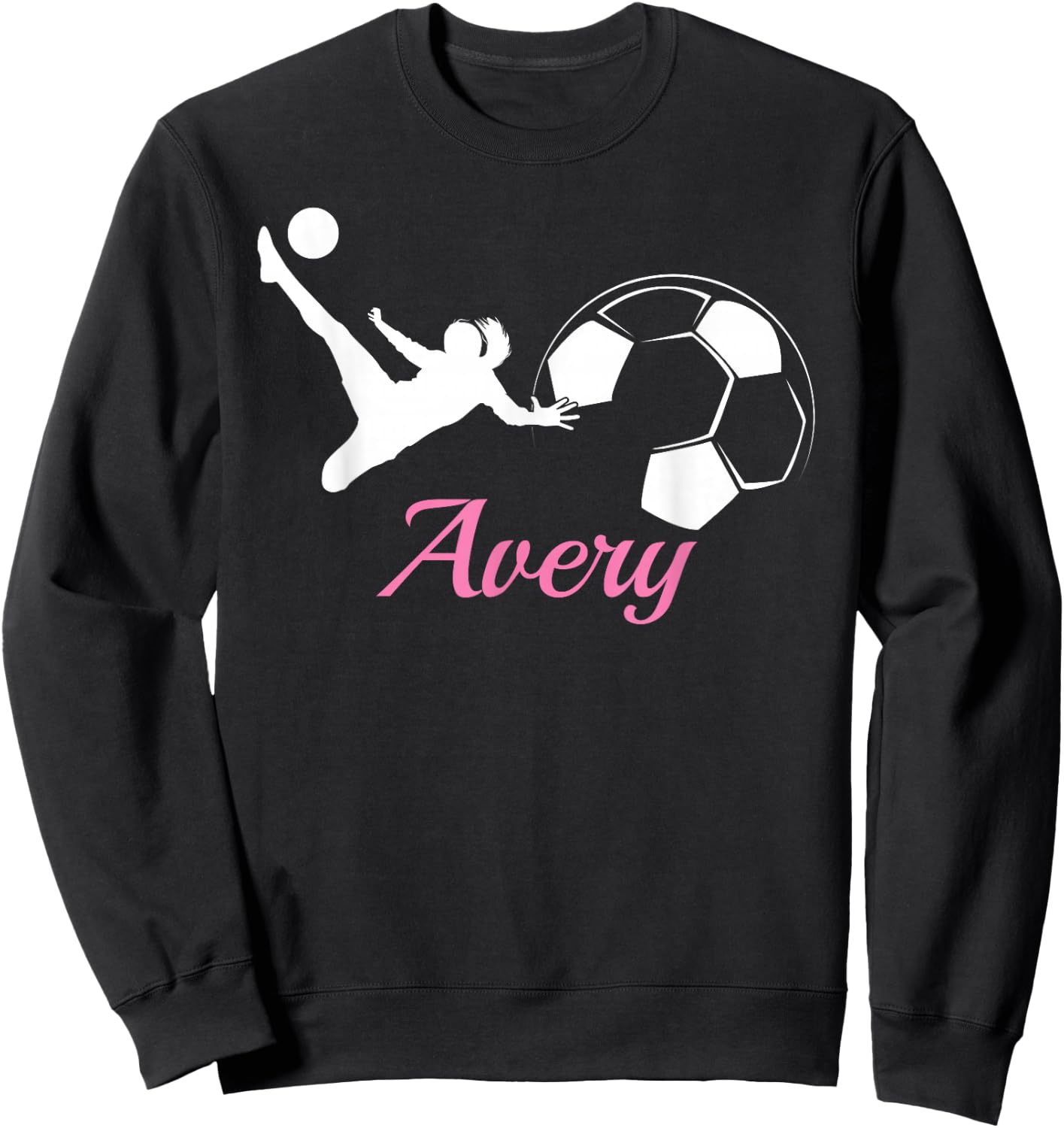 Avery Name Gift Personalized Soccer Sweatshirt - Sweatshirt | Black
