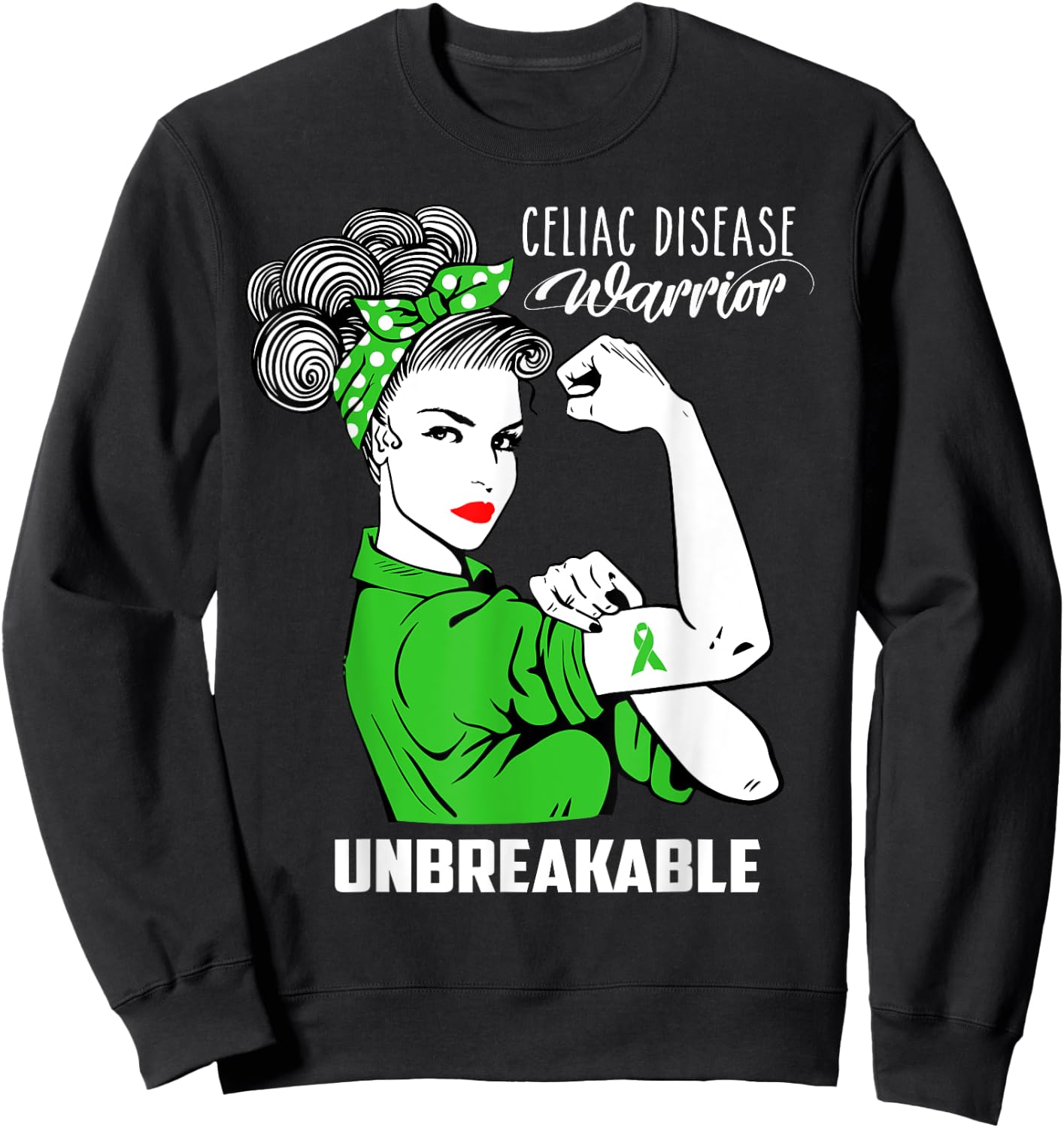 Celiac Disease Warrior Unbreakable Shirt Awareness Gift Sweatshirt - Sweatshirt | Black