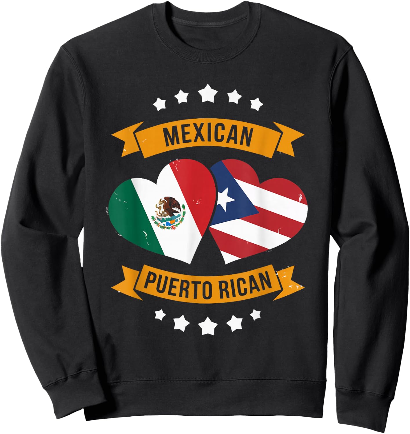Half Mexican Half Puerto Rican Puerto Rico Flag Mexico Sweatshirt - Sweatshirt | Black